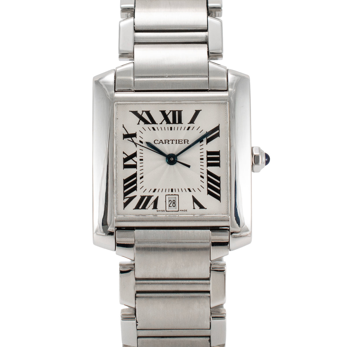 Ladies Cartier Tank Française Large Model 28MM w51002q3 Steel Automatic Watch