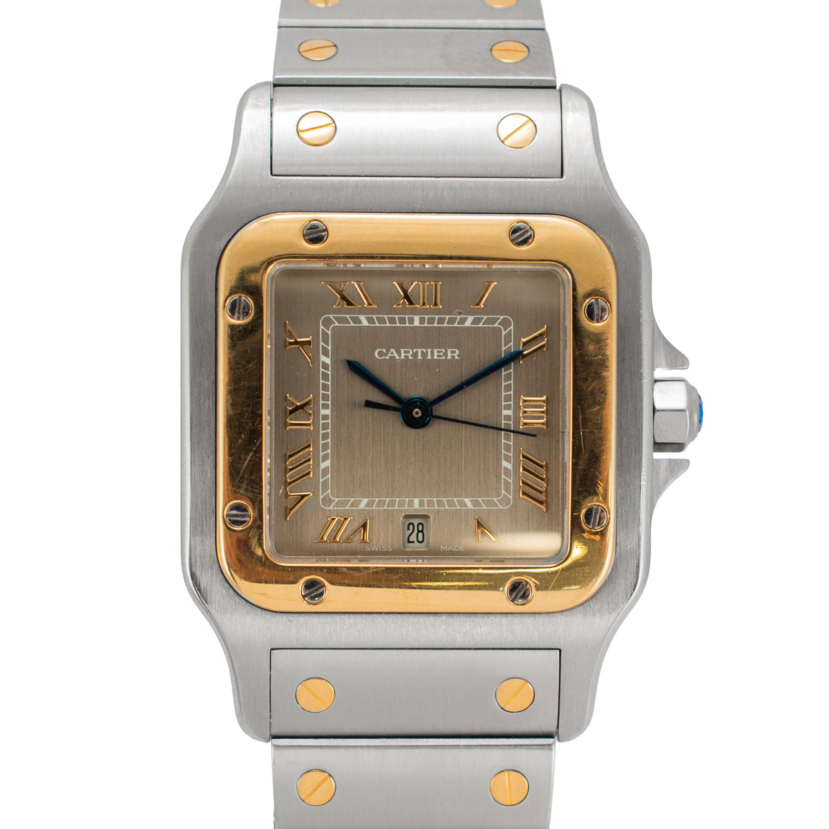 Ladies Cartier Santos Galbée 29MM 187901 Steel and 18K Yellow Gold Quartz Watch