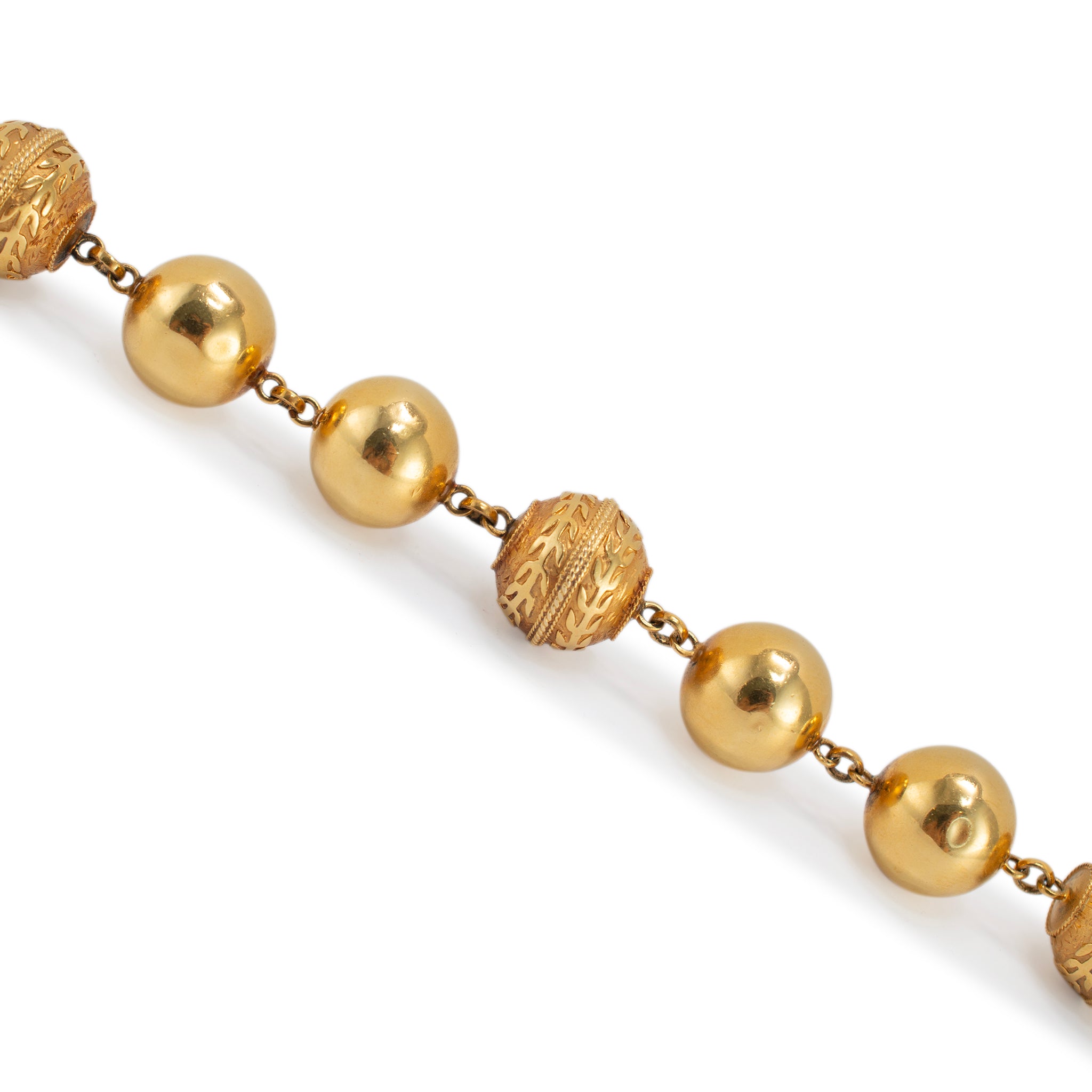 Vintage 19.2K Gold Vintage Portuguese Beads Statement Necklace