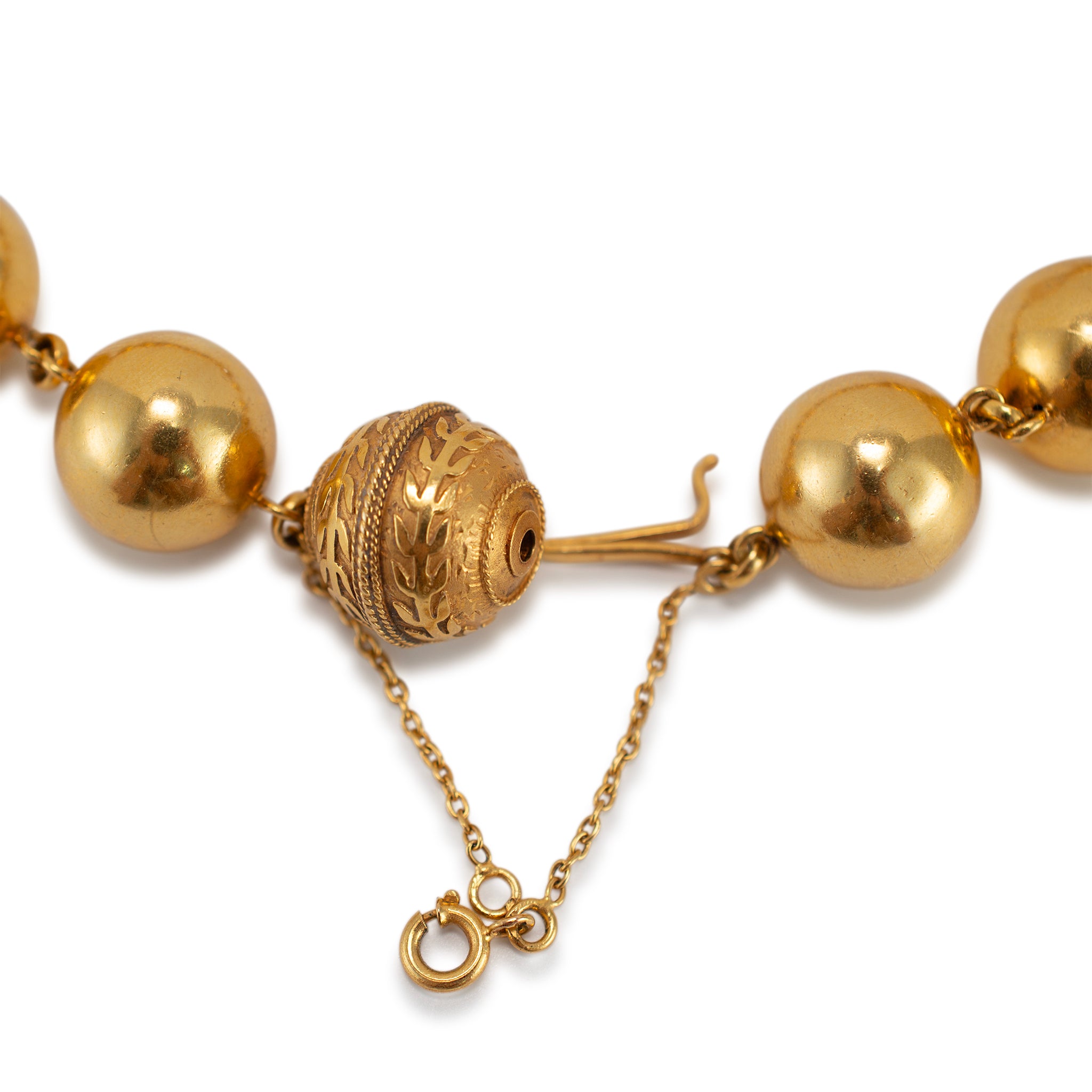 Vintage 19.2K Gold Vintage Portuguese Beads Statement Necklace