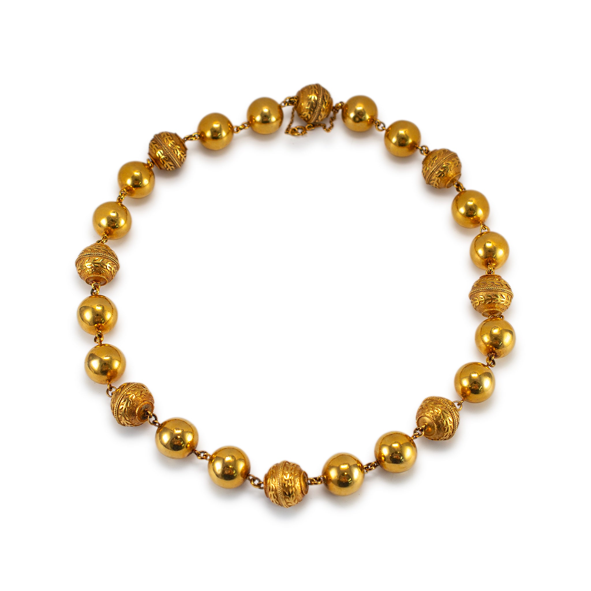 Vintage 19.2K Gold Vintage Portuguese Beads Statement Necklace