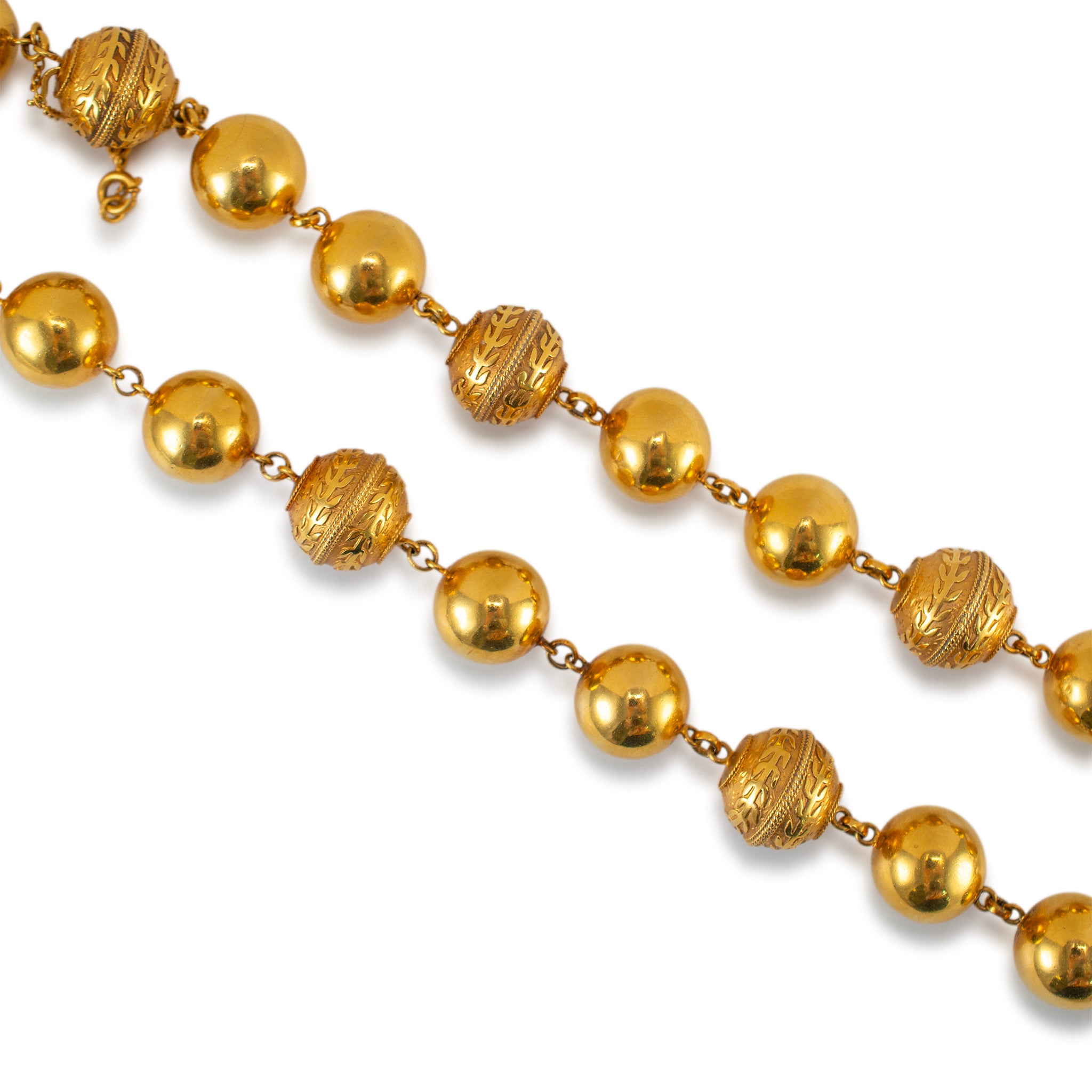 Vintage 19.2K Gold Vintage Portuguese Beads Statement Necklace