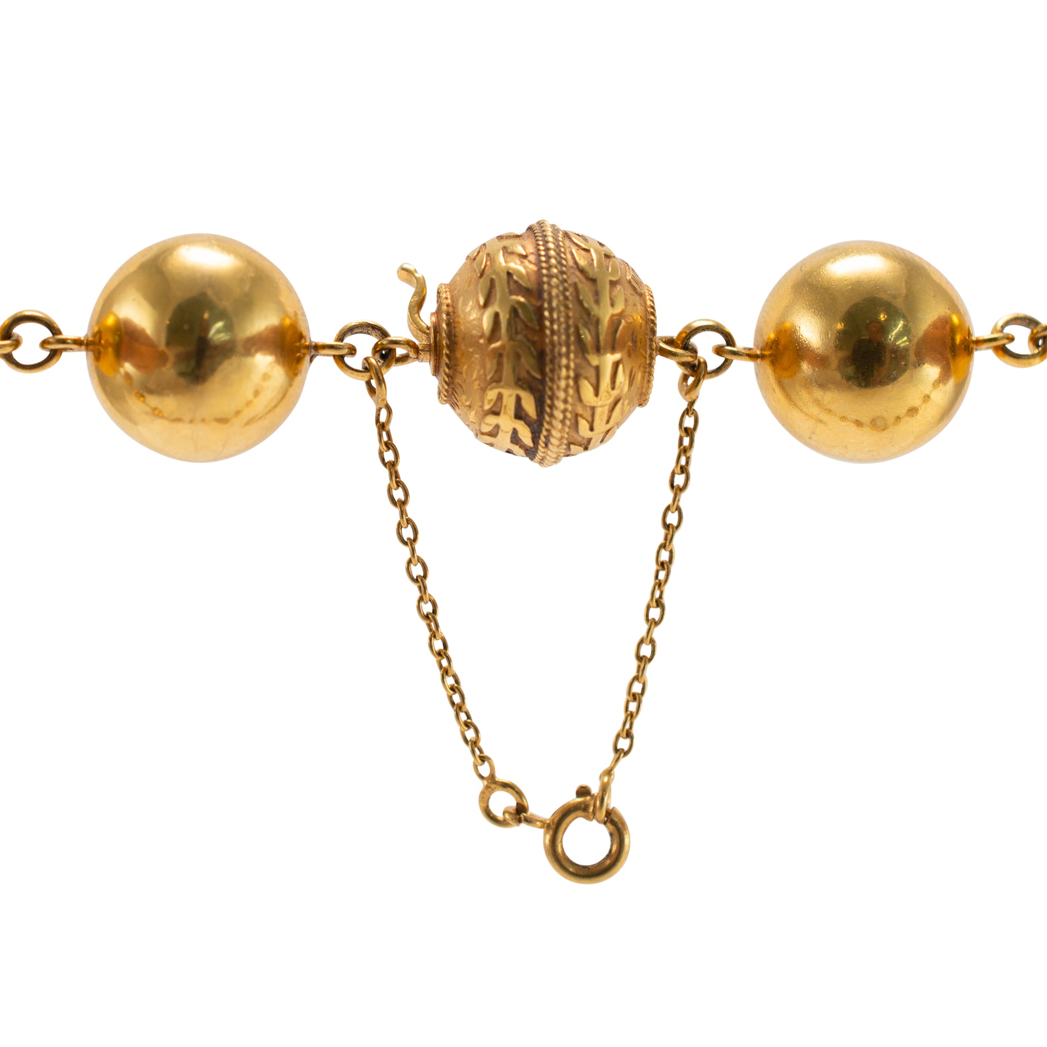 Vintage 19.2K Gold Vintage Portuguese Beads Statement Necklace
