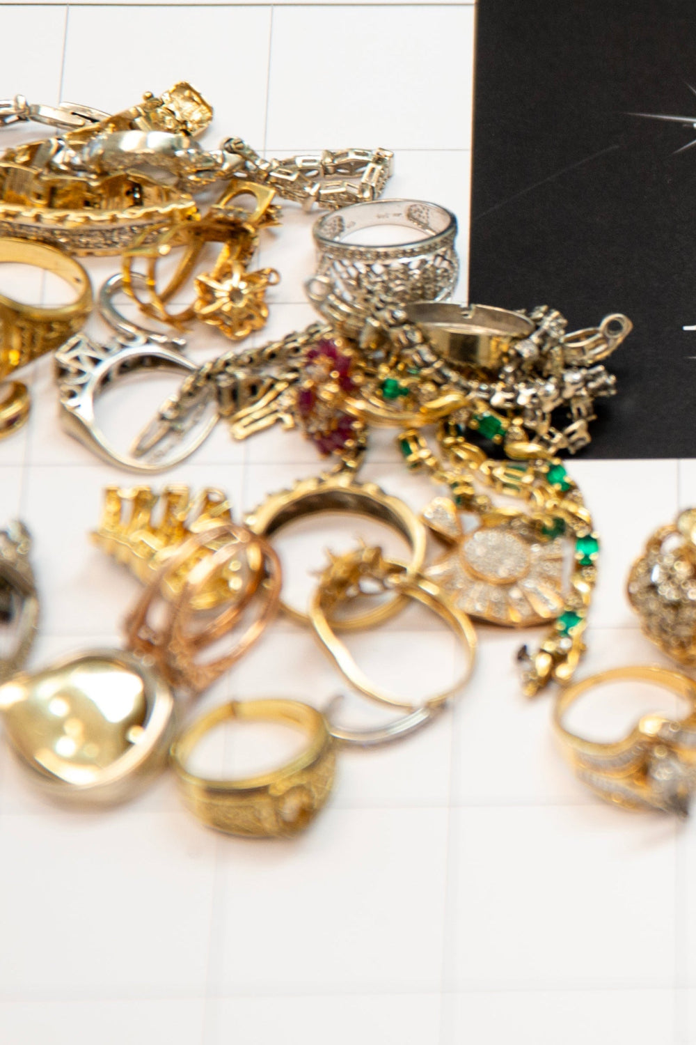 Gold and Silver jewelry during the appraisal process in the woodlands location- DJP Jewelers & Luxury Buyers-The Woodlands / Spring