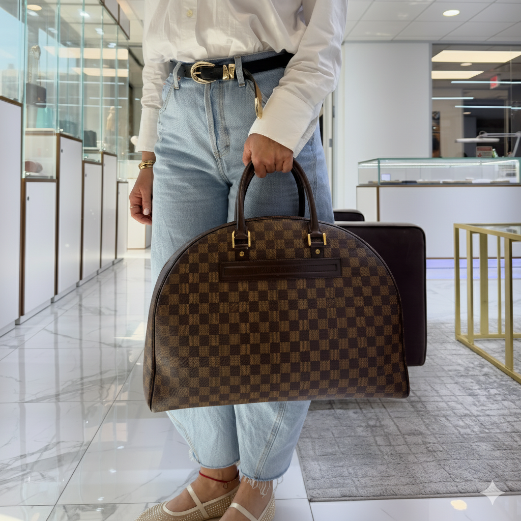 Louis Vuitton Damier Ebene Brown Canvas N41455 Nolita 24 Heures Travel Handbag