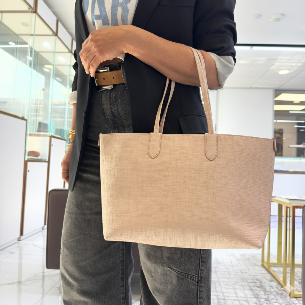 Alexander McQueen Pink Saffiano Leather Tote Shoulder Bag