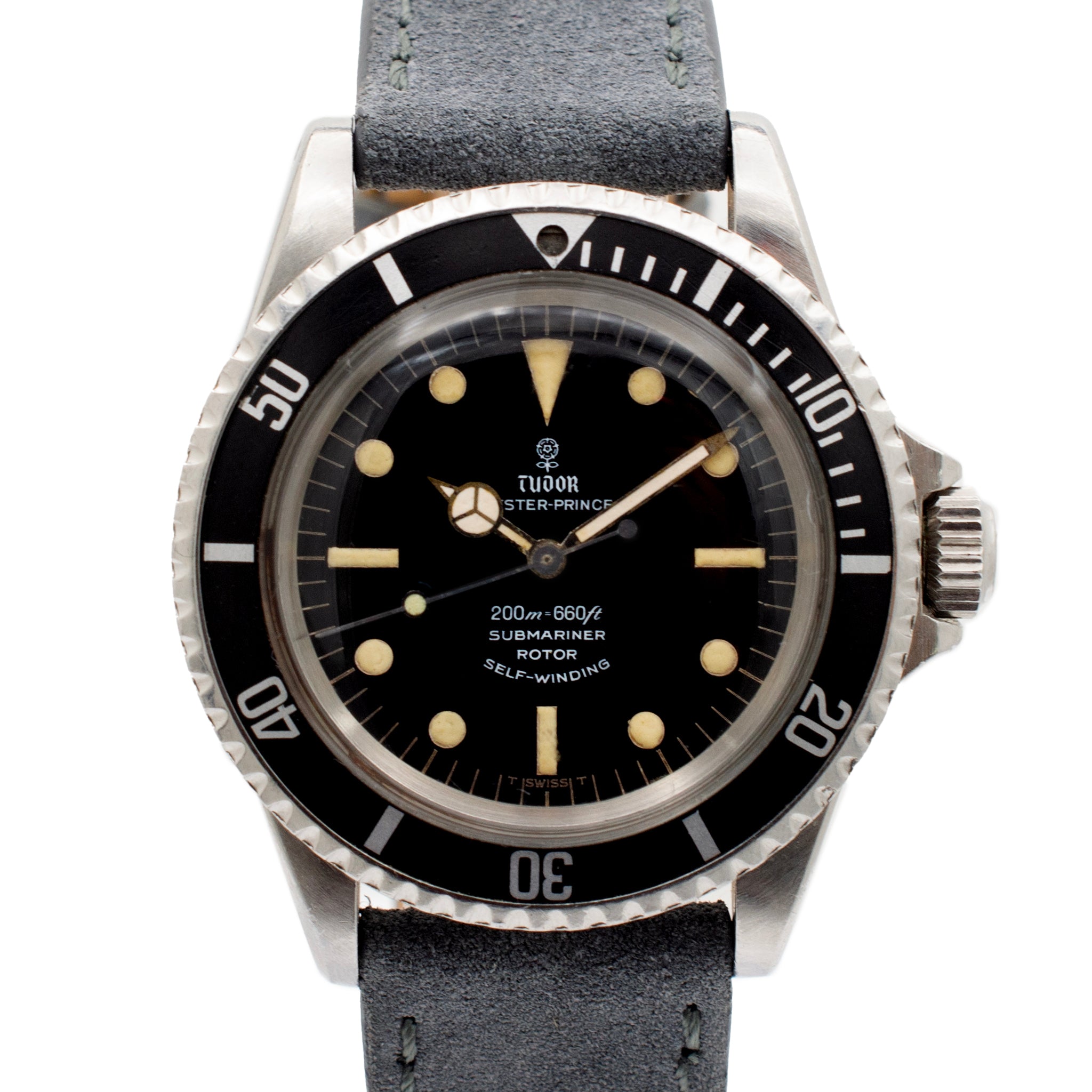 1966 Vintage Tudor Submariner Oyster Prince 7928 40MM Patina Dial Stainless Steel Men’s Watch