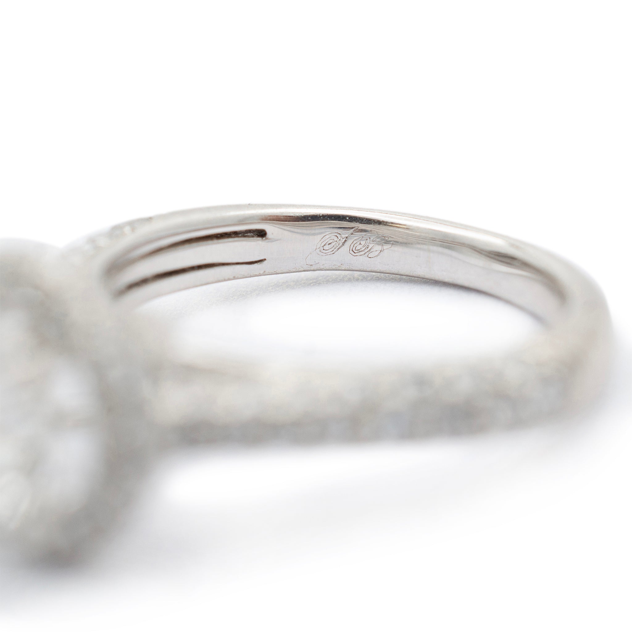 Ladies 18K White Gold Accented Halo Diamond Engagement Ring