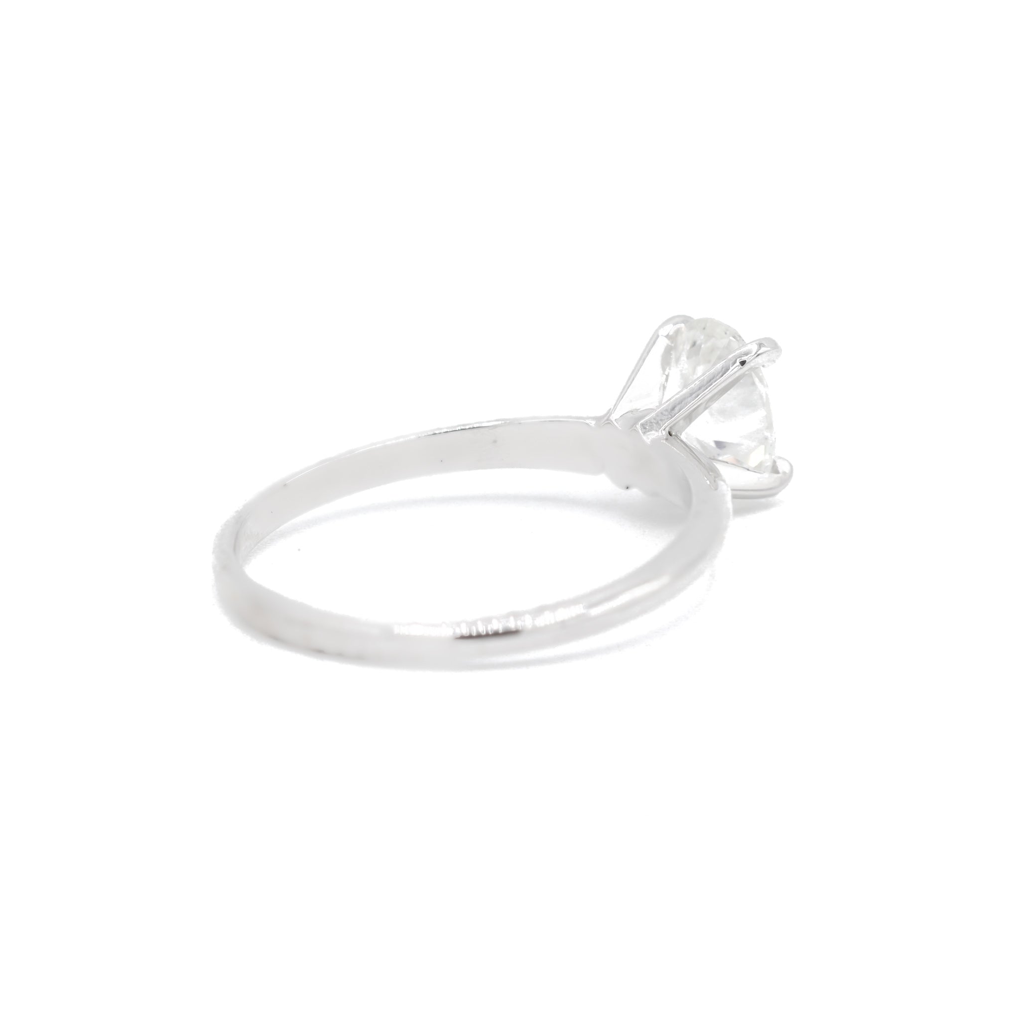14K White Gold Lab Grown Oval Diamond Solitaire Engagement Ring 1.20TCW