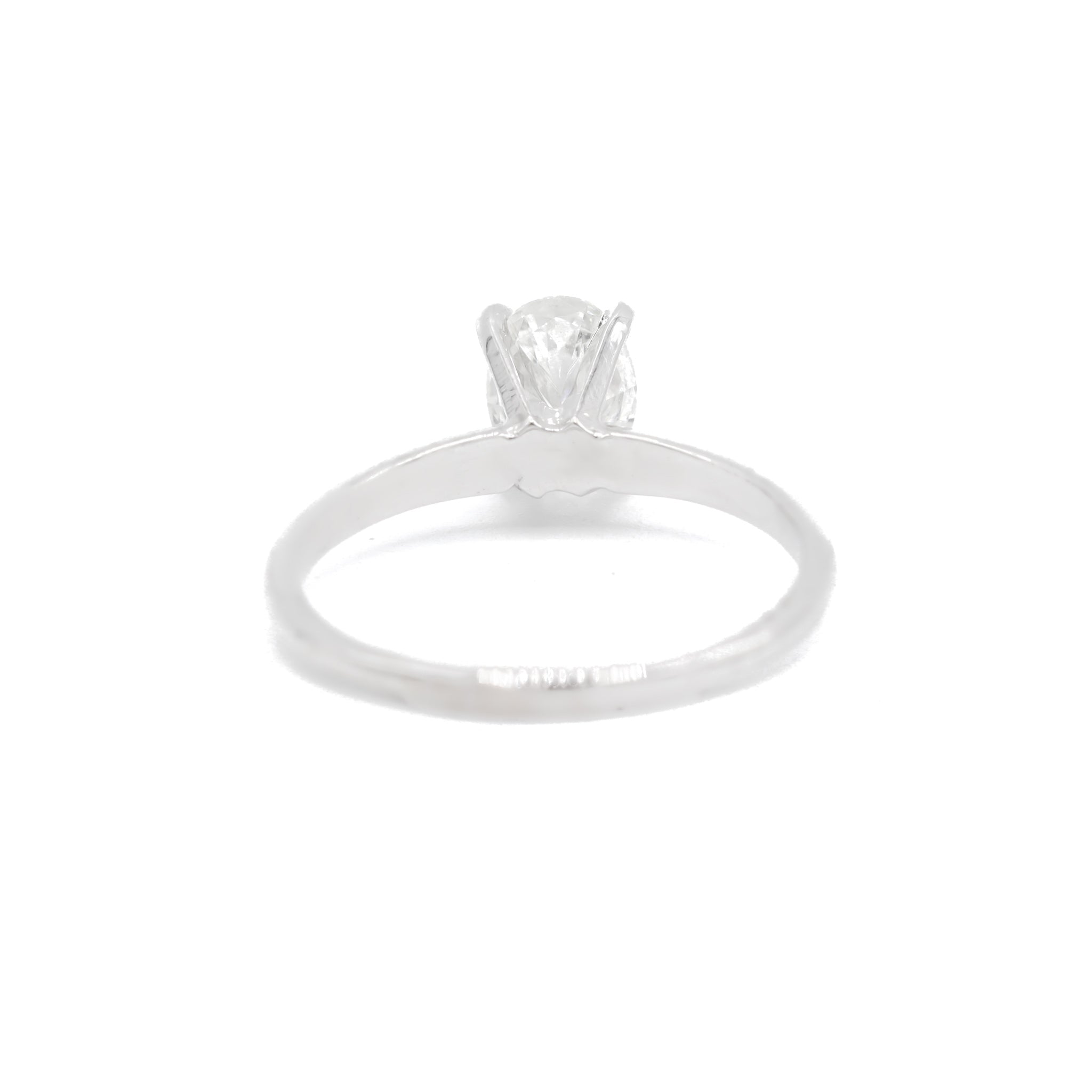 14K White Gold Lab Grown Oval Diamond Solitaire Engagement Ring 1.20TCW
