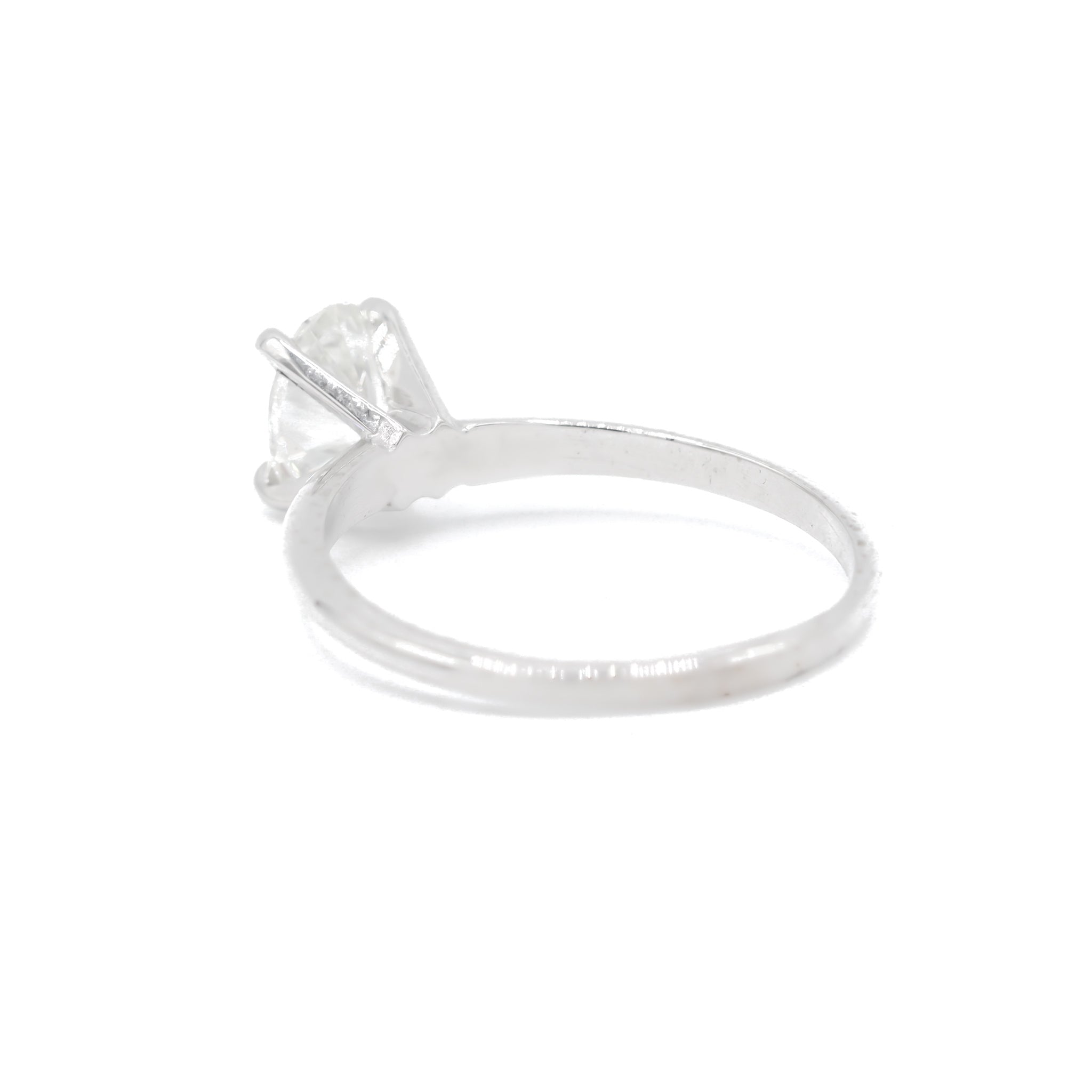 14K White Gold Lab Grown Oval Diamond Solitaire Engagement Ring 1.20TCW