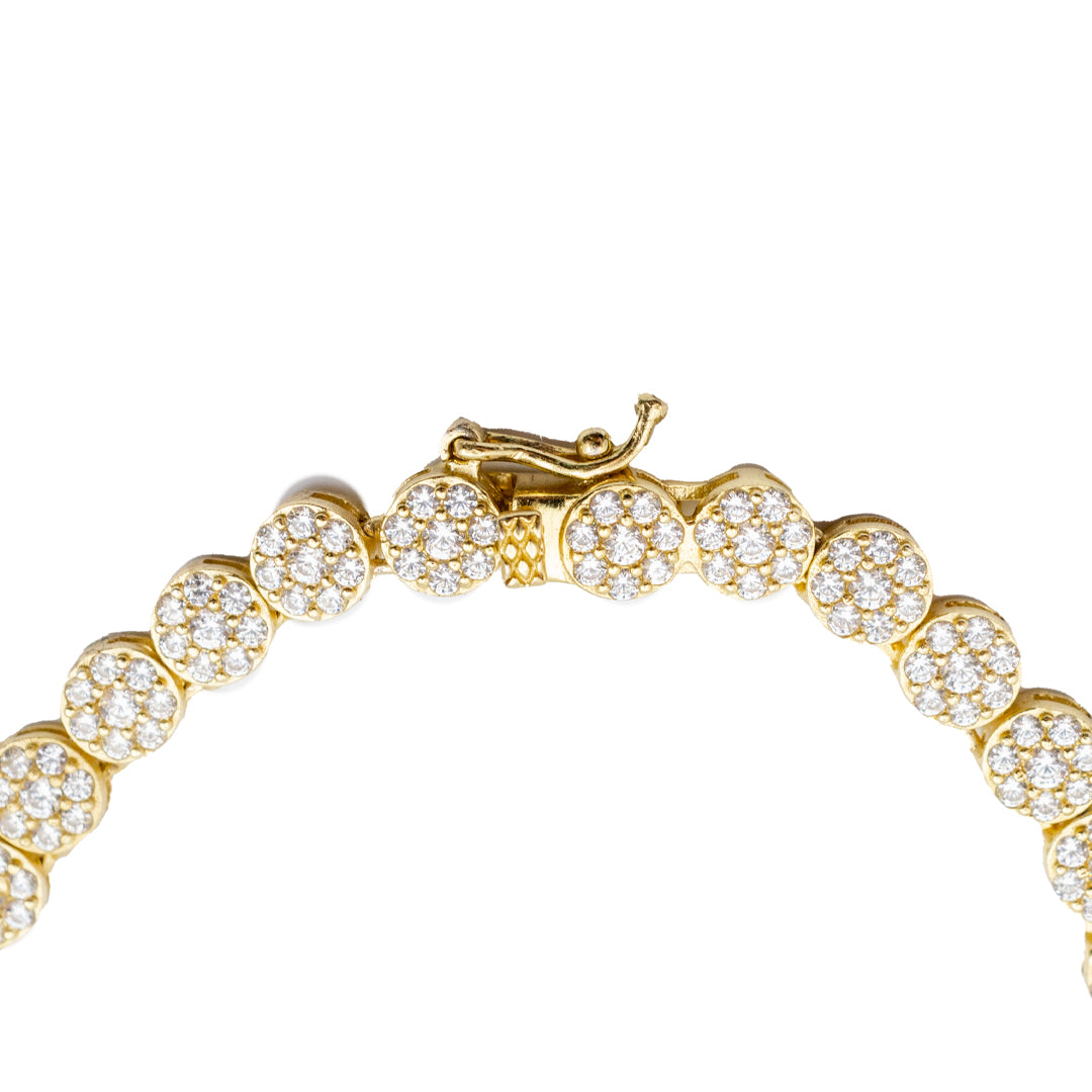 Ladies Sterling Silver & 14K Yellow Gold Plated Cubic Zirconia Tennis Necklace