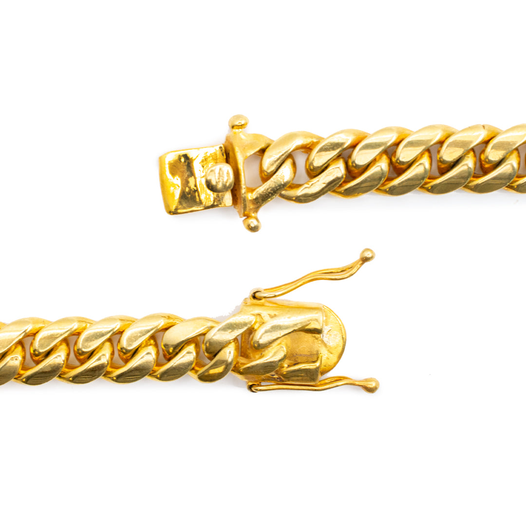 925 Sterling Silver Gold Plated Cuban Link Chain