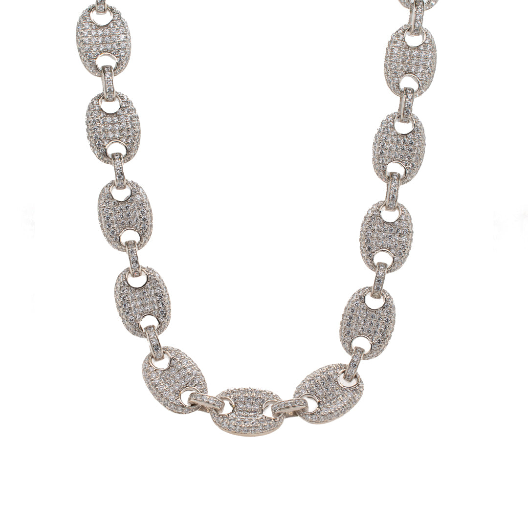 Ladies 925 Sterling Silver 10.3mm Anchor Puff Gucci Link Chain