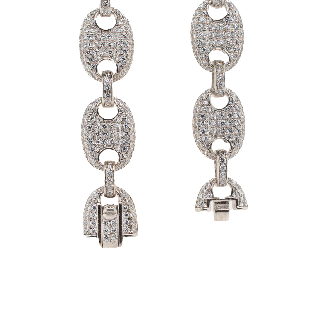 Ladies 925 Sterling Silver 10.3mm Anchor Puff Gucci Link Chain