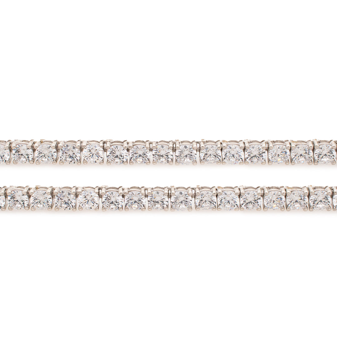 Ladies Silver Tennis Necklace