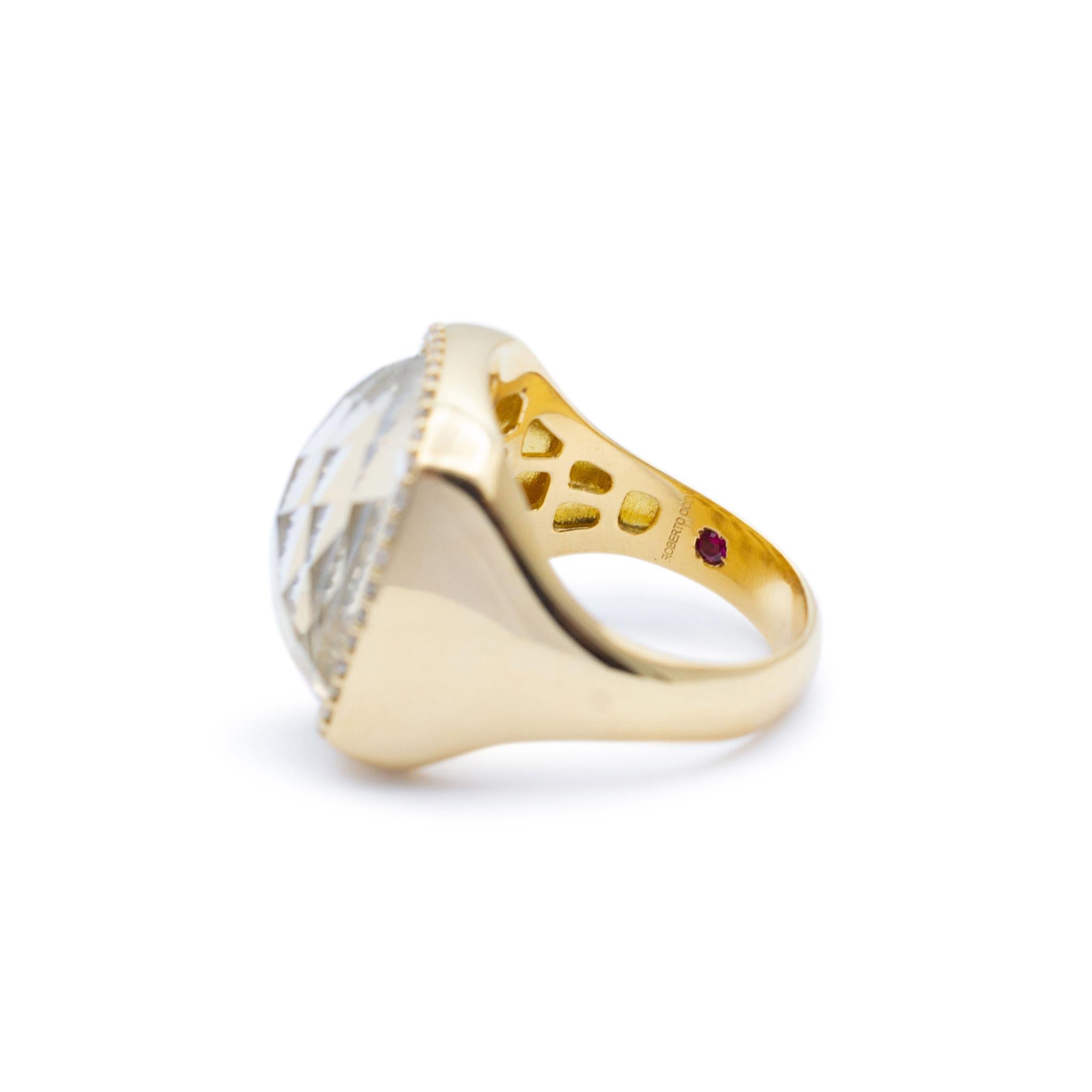 Roberto Coin 18K Yellow Gold Citrine Halo Diamond Cocktail Ring