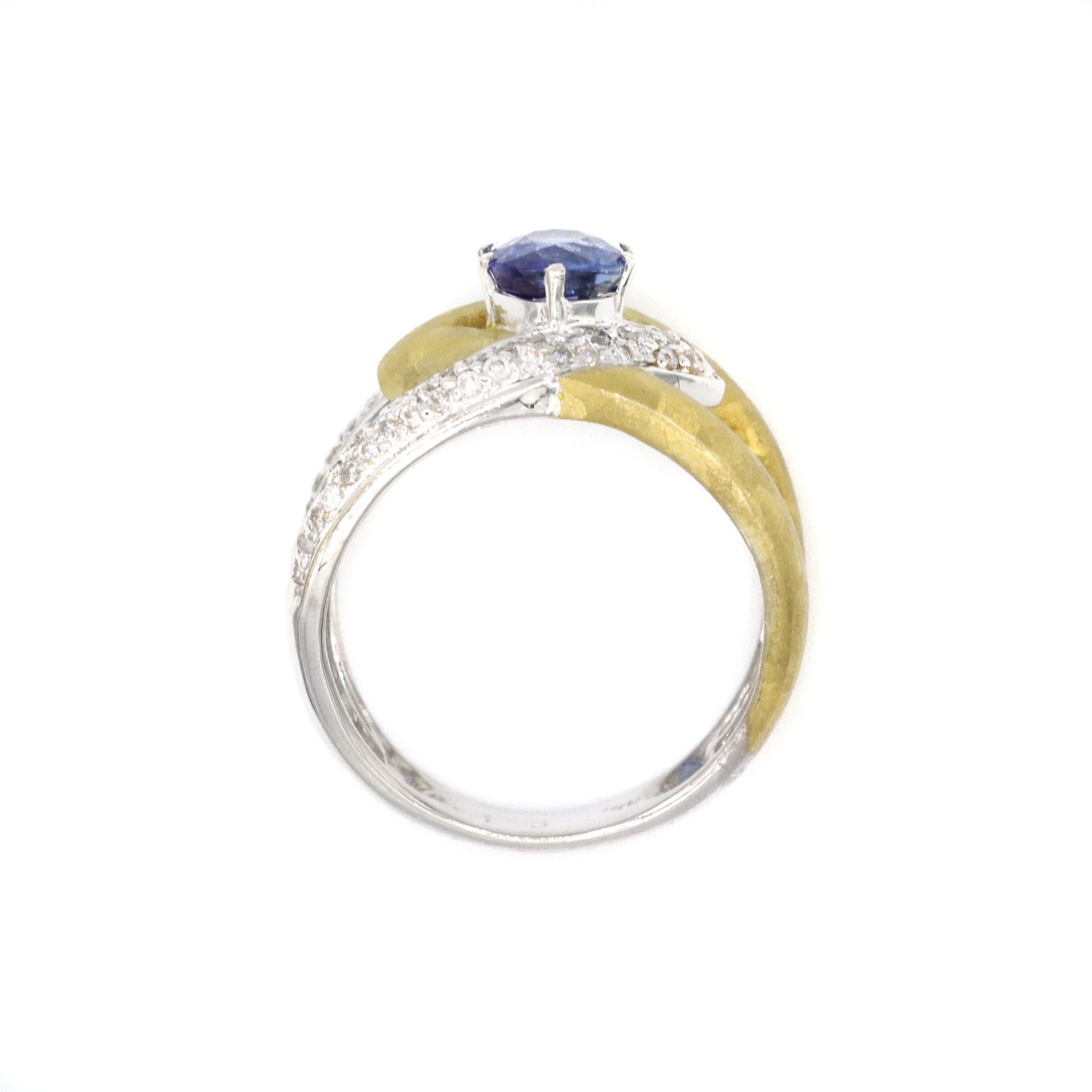 Ladies Cocktail Sapphires And Diamonds 18K Gold Ring