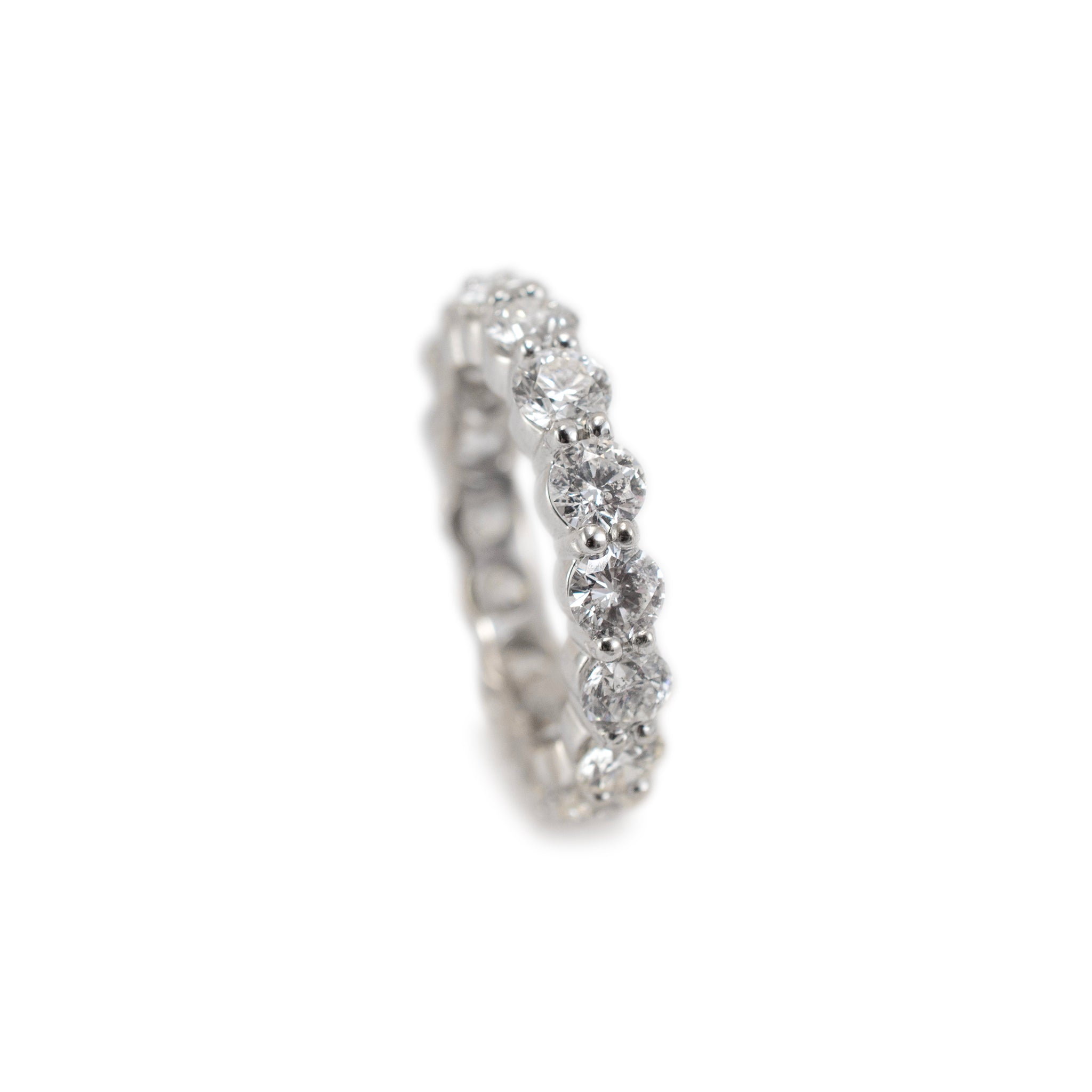 Ladies 14K White Gold Full Eternity 2.93ct Diamond Wedding Band