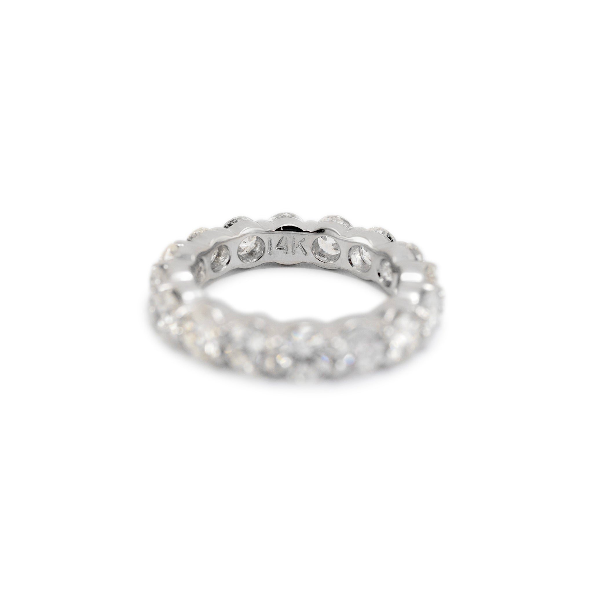 Ladies 14K White Gold Full Eternity 2.93ct Diamond Wedding Band
