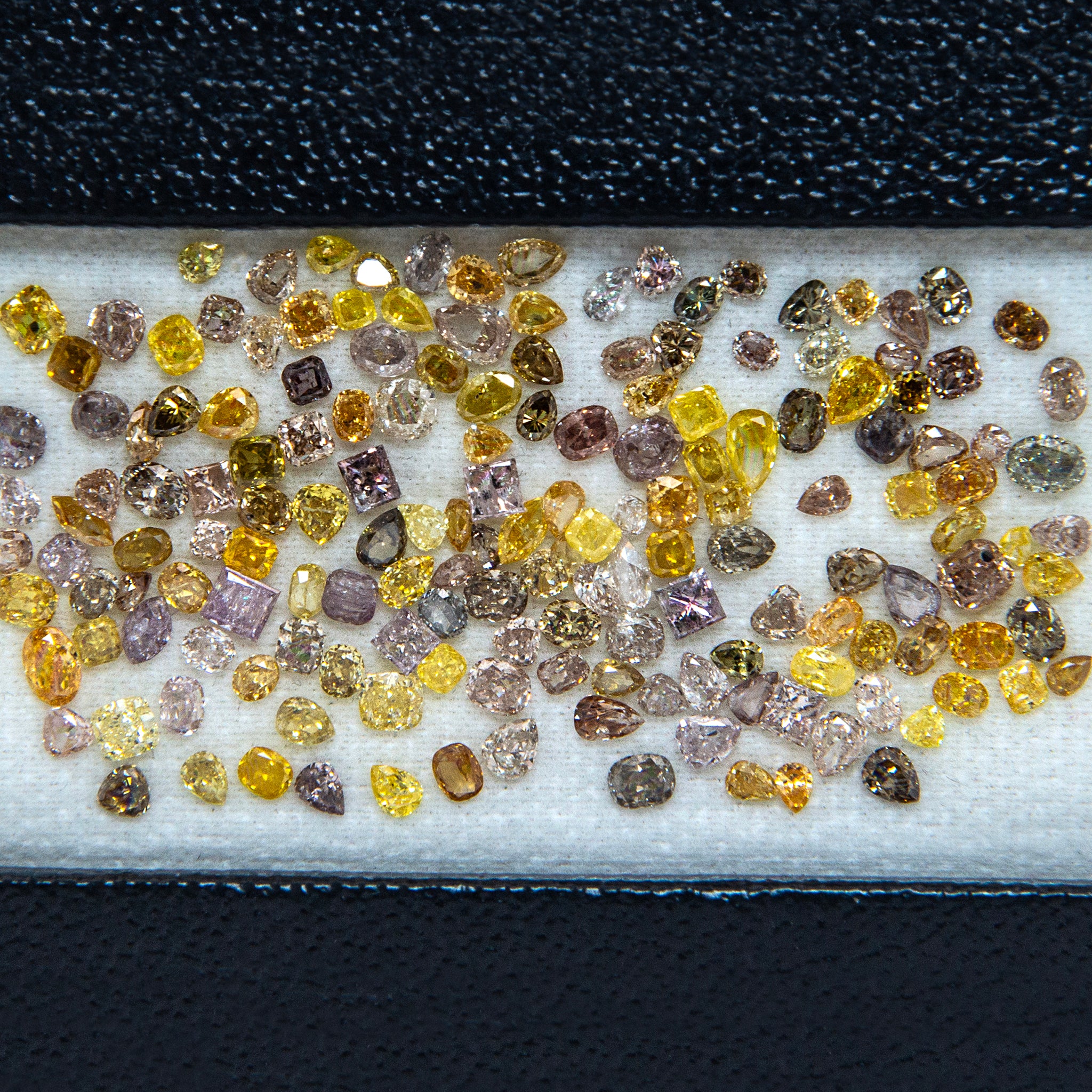 Natural 18.10 Carat Mix Fancy Pink Yellow Green Orange Gray Purple Diamond Set