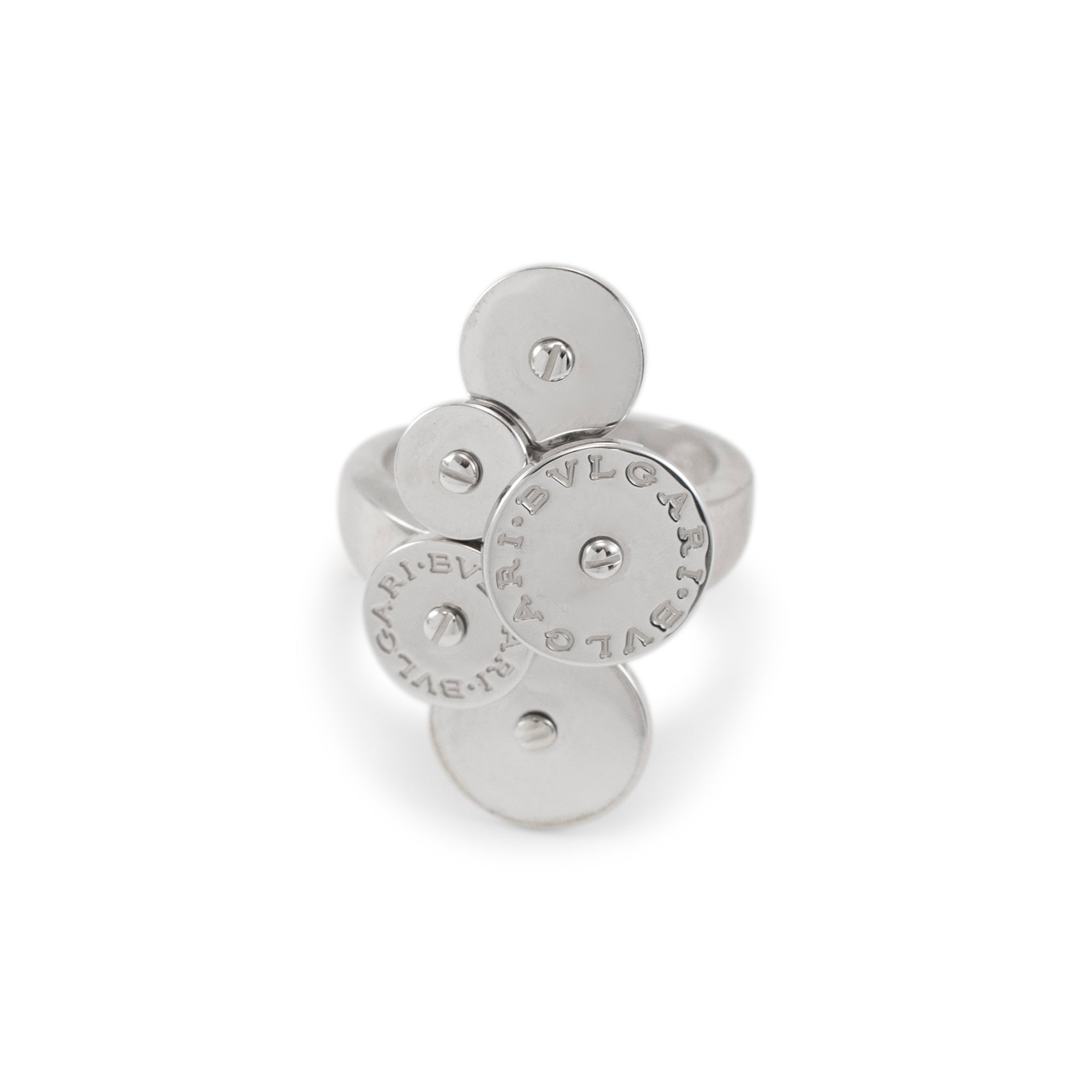 Bvlgari 18K White Gold Cicladi Spiral Circles Cocktail Ring