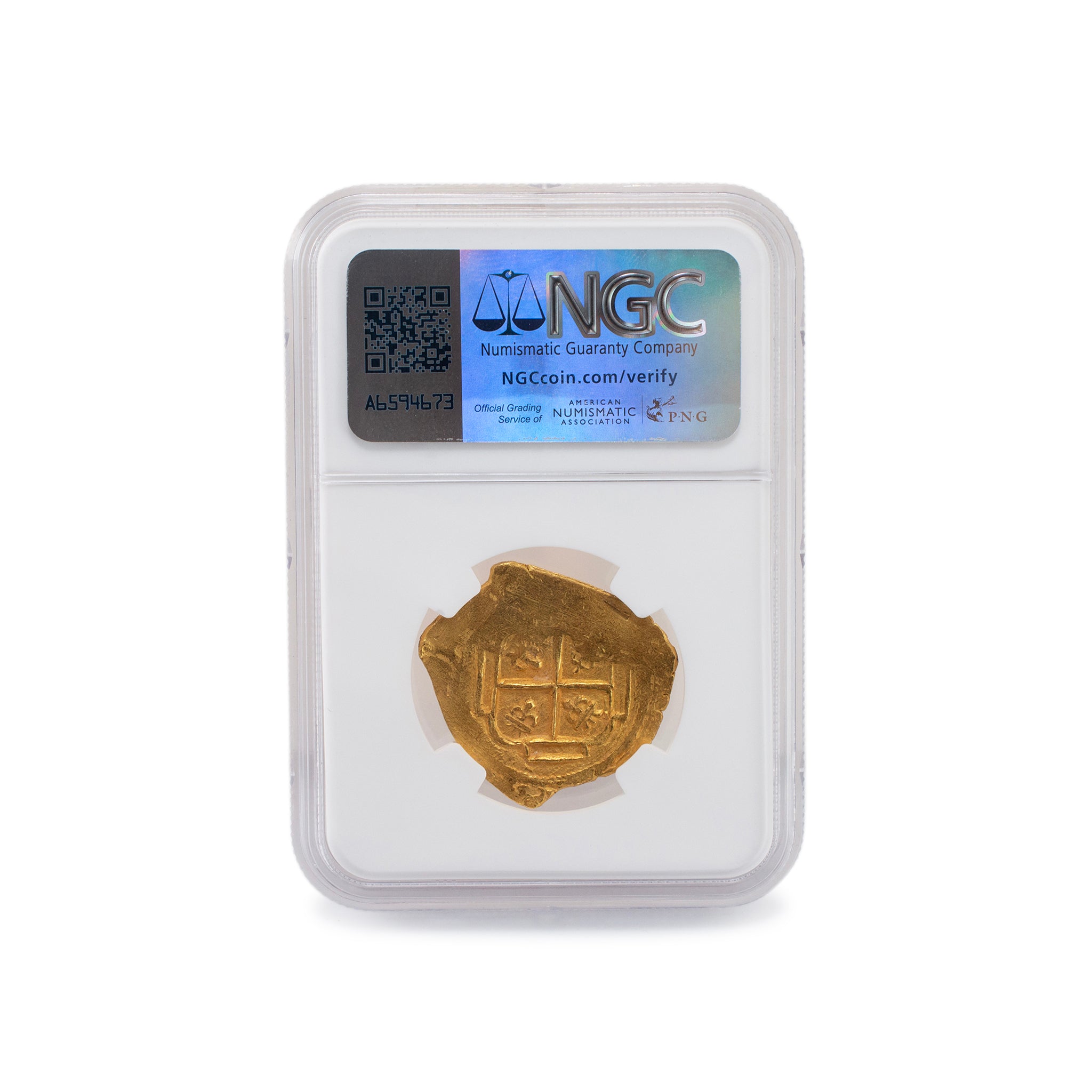 1706-1707 NGC MS62 Mexico 4 Escudos Philip V Box End Cross Ancient Gold Cob Coin