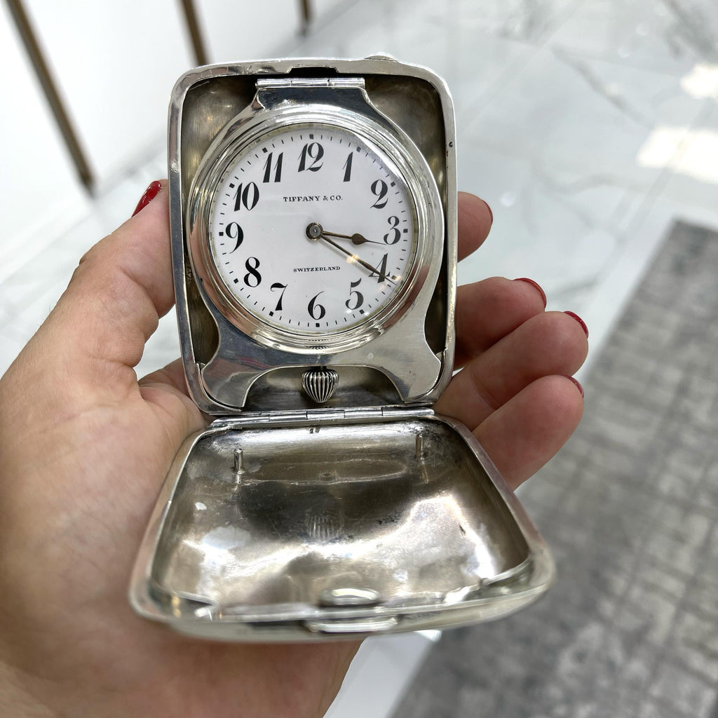 Vintage Tiffany & Co. Concord 925 Sterling Silver Travel Clock Pocket Watch