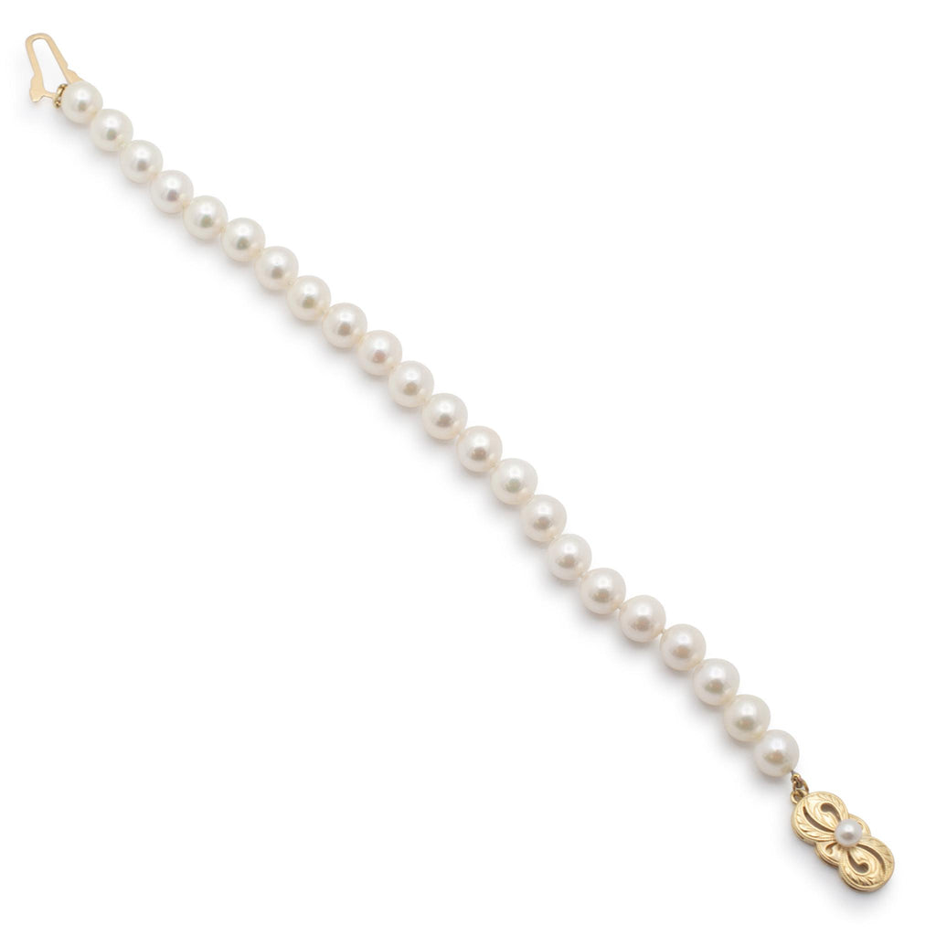 Mikimoto Akoya Pearl Strand Link Bracelet - 18K Yellow Gold Clasp
