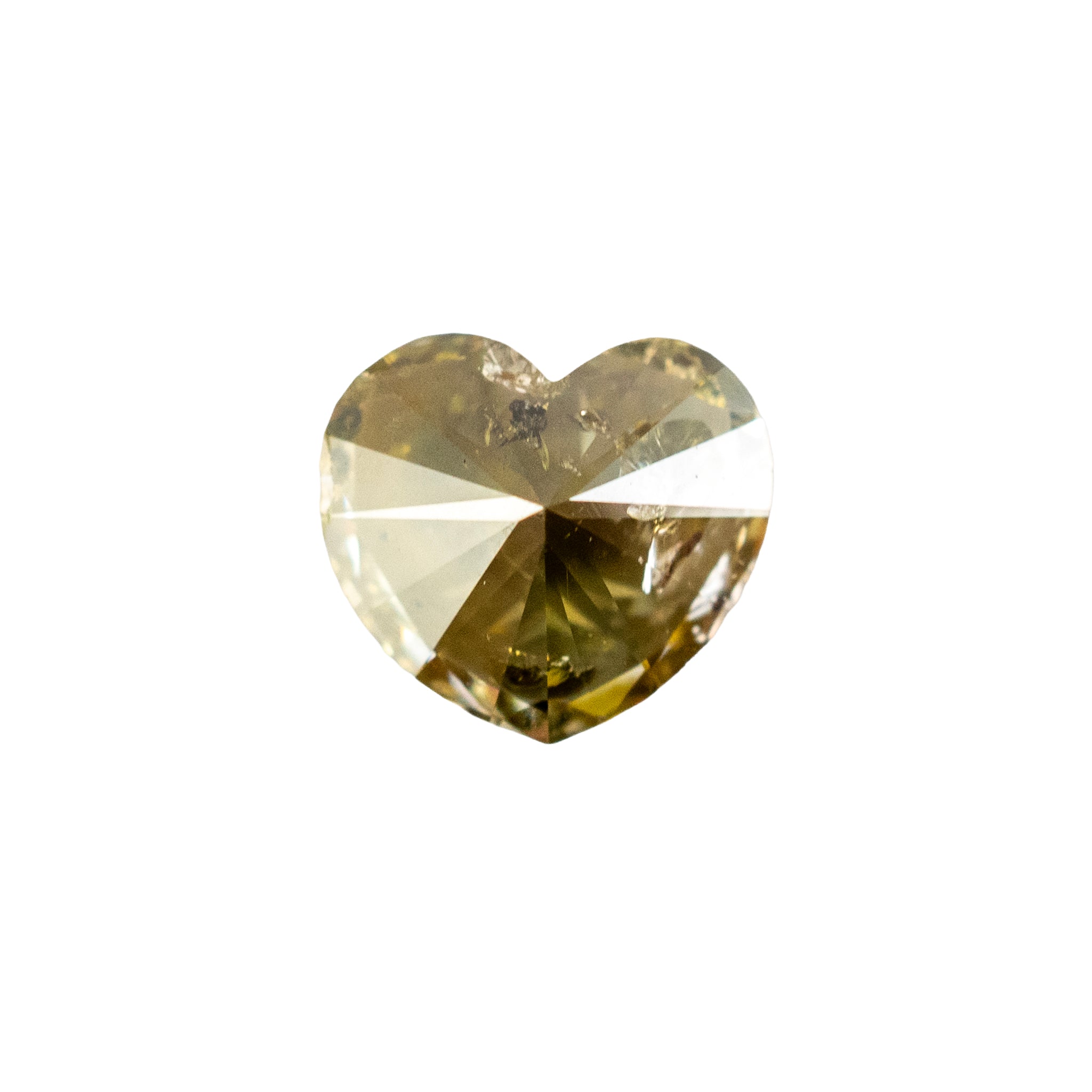 Natural 1.80ct Gia Fancy Dark Brown Green Yellow Heart Brilliant Loose Diamond