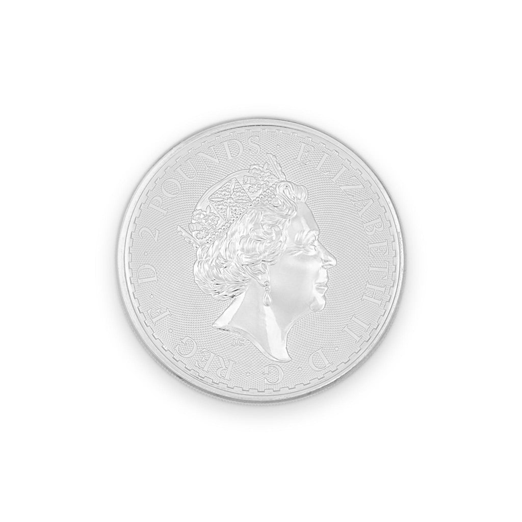 2020 1OZ Great Britain Britannia Queen Elizabeth II 2 Pound 999 Fine Silver Coin