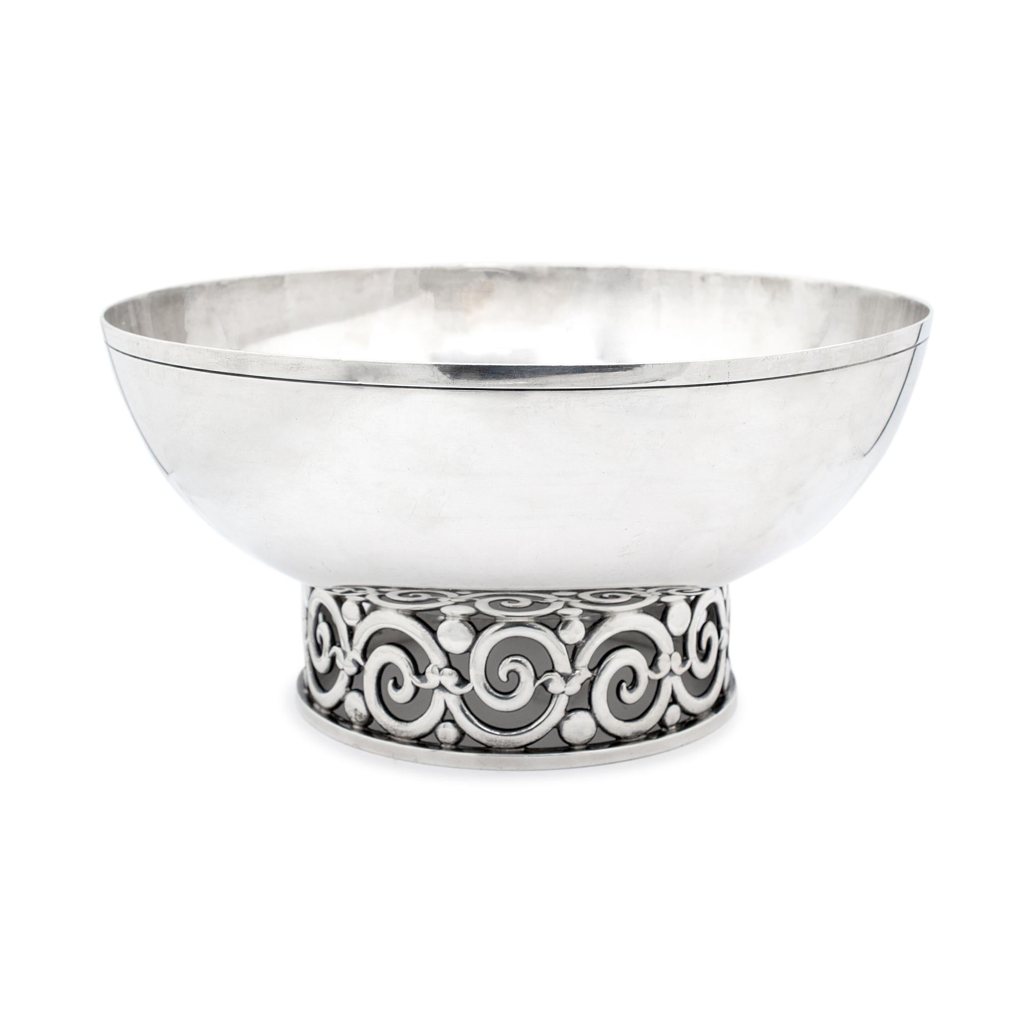 Vintage Mid-Century Tiffany & Co. Makers Sterling Silver Modernist Footed Bowl