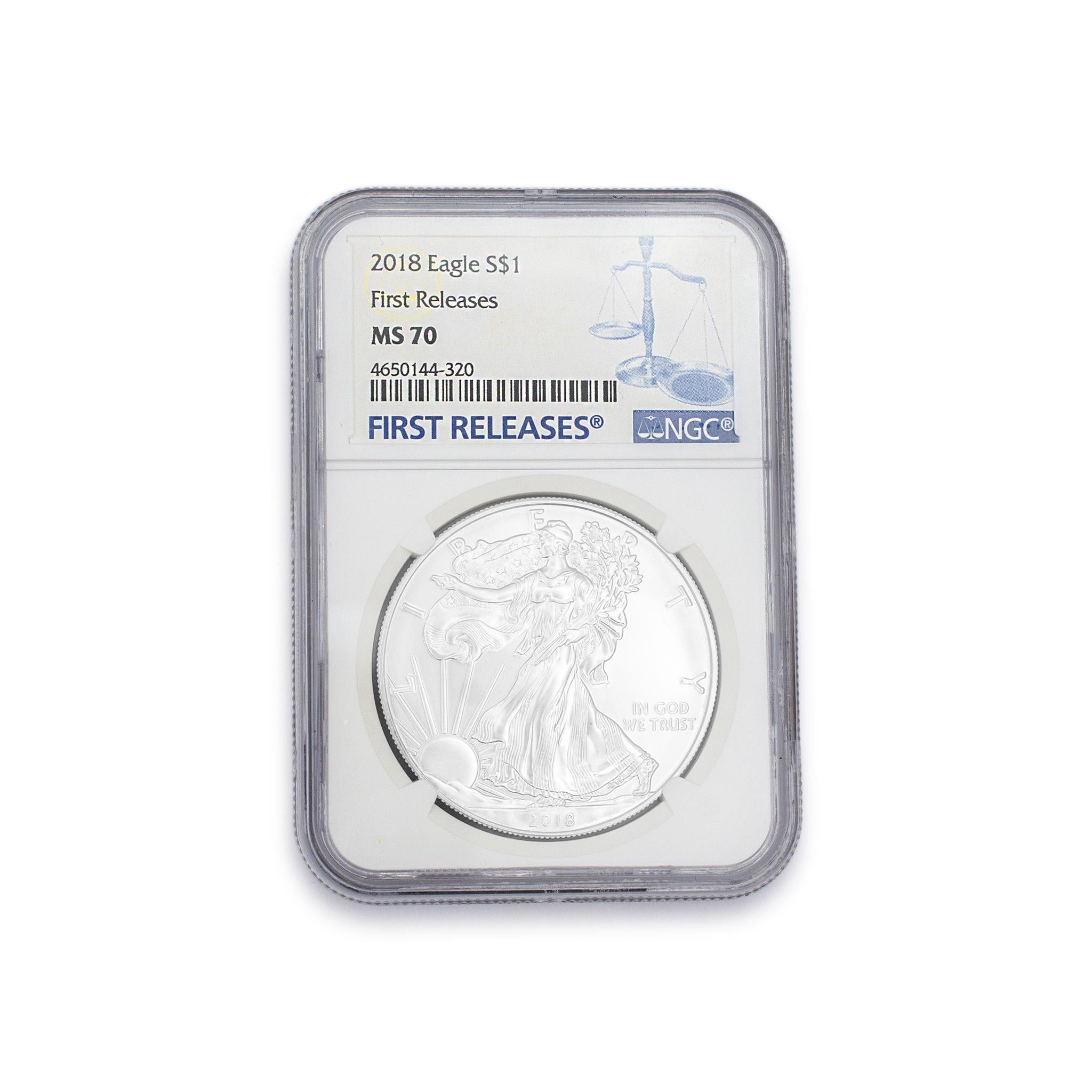 2018 1 Oz Ngc MS 70 First Releases 999 Fine Silver American Eagle Liberty Coin