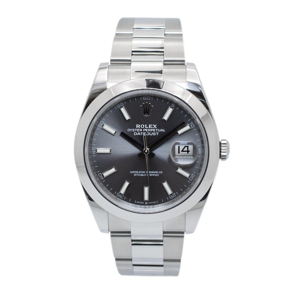 2022 Rolex Datejust 41MM 126300 Dark Rhodium Dial Oyster Stainless Steel Watch