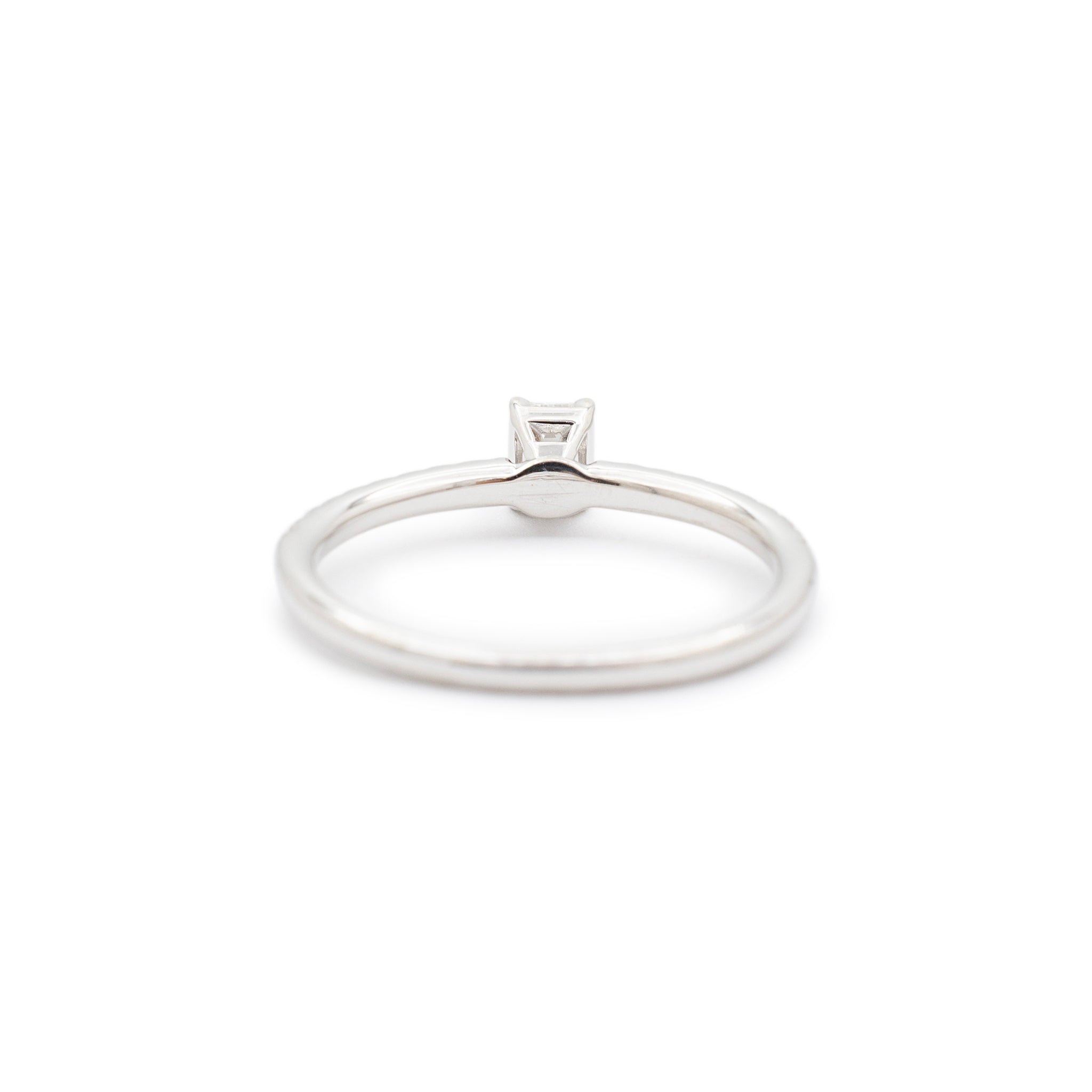 Ladies 14K White Gold GIA 0.30ct Emerald Cut Diamond Promise Engagement Ring