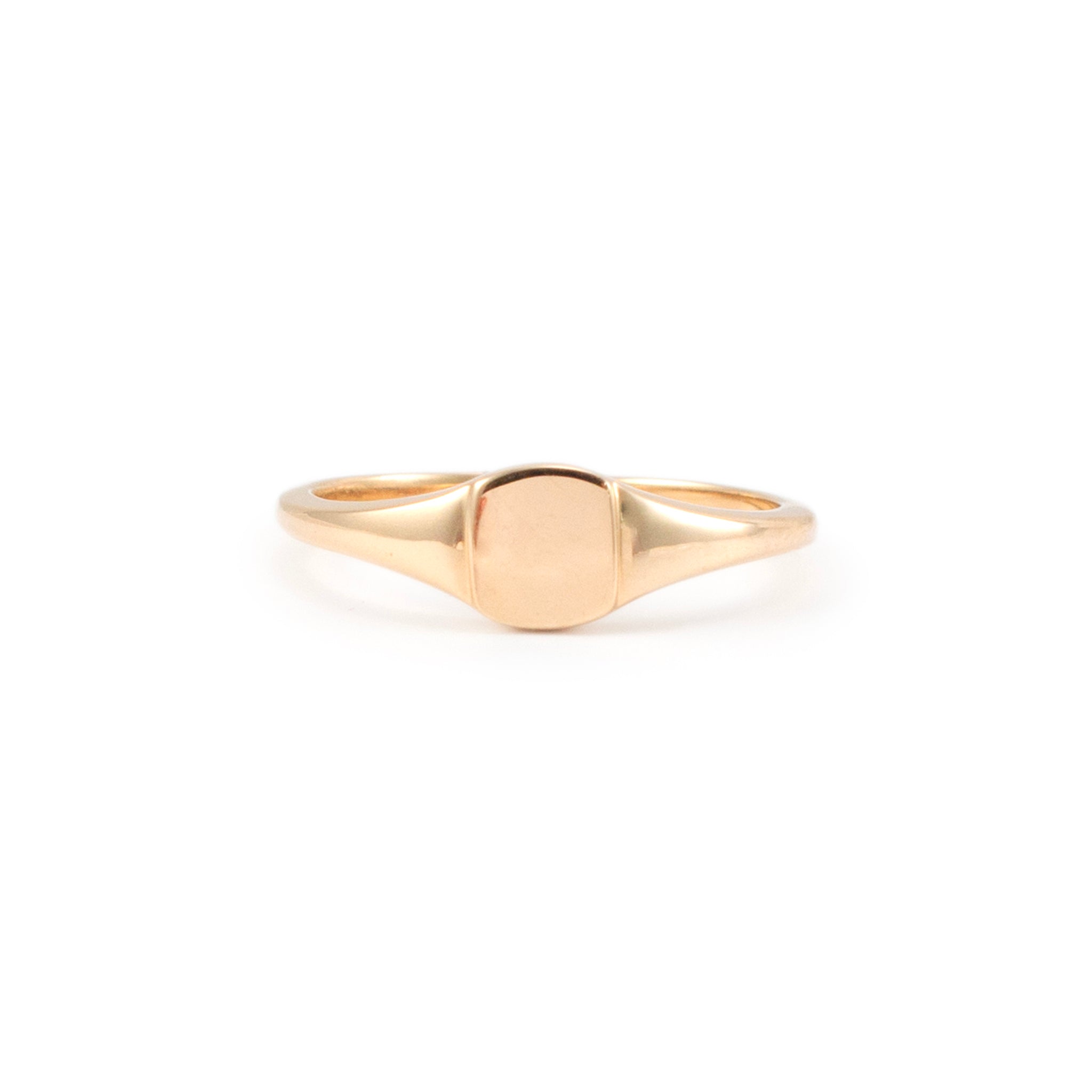 Luvente 14K Yellow Gold Square Signet Band Ring