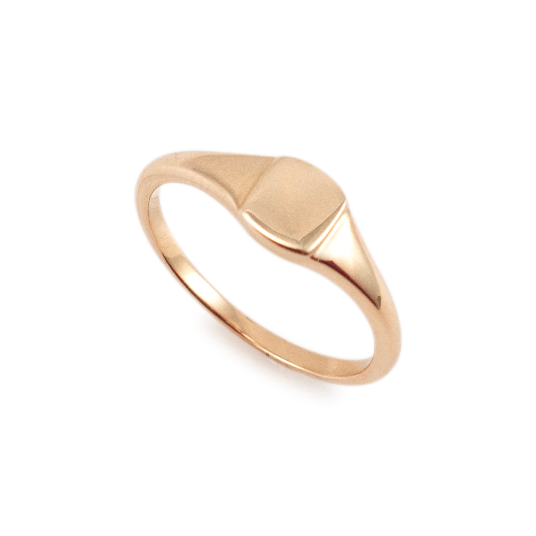 Luvente 14K Yellow Gold Square Signet Band Ring