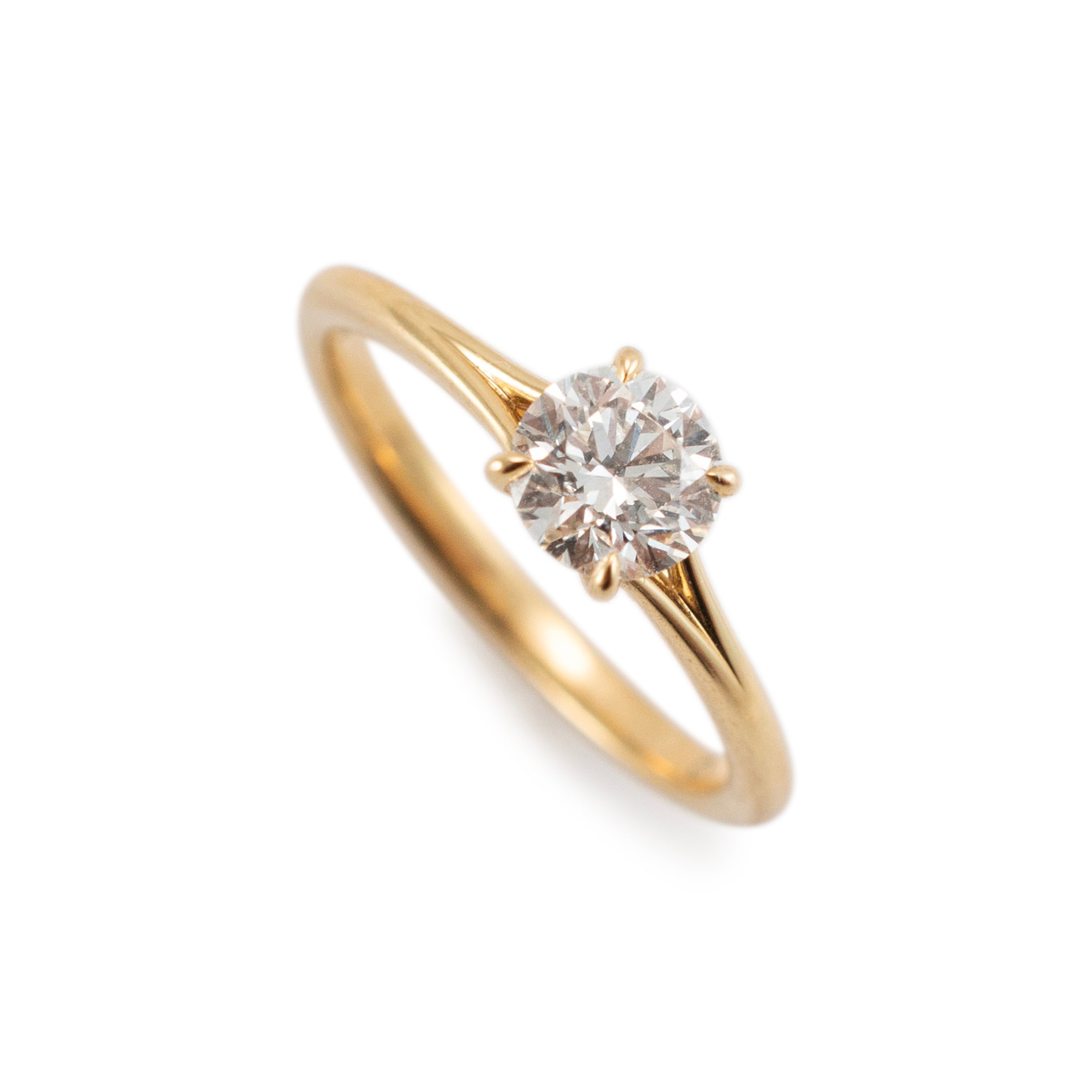 De Beers 18K Yellow Gold Classic Round Brilliant Solitaire Engagement Ring