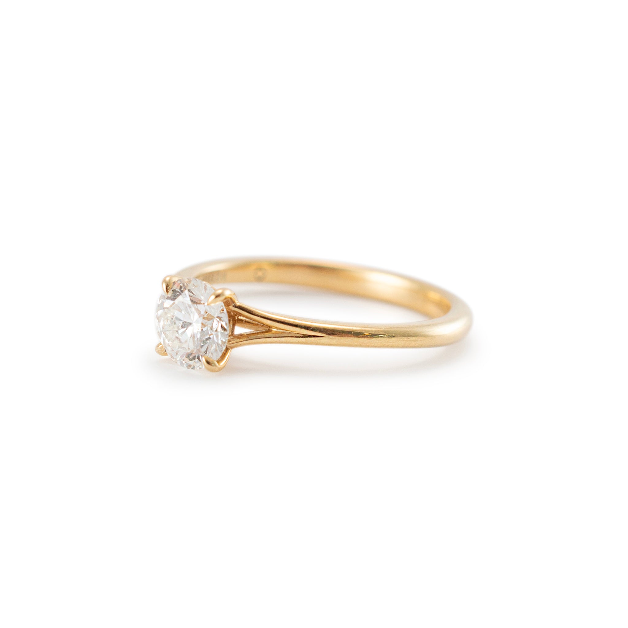 De Beers 18K Yellow Gold Classic Round Brilliant Solitaire Engagement Ring