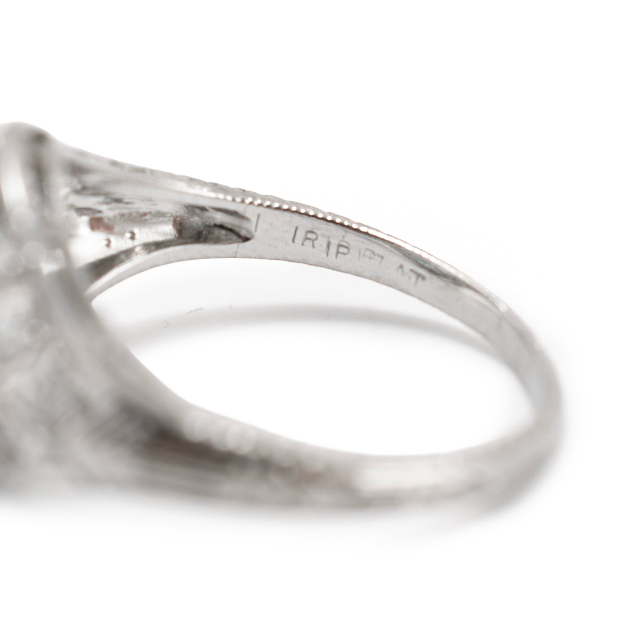 Antique Art Deco Platinum 0.97ctw Marquise Diamond Halo Emerald Engagement Ring