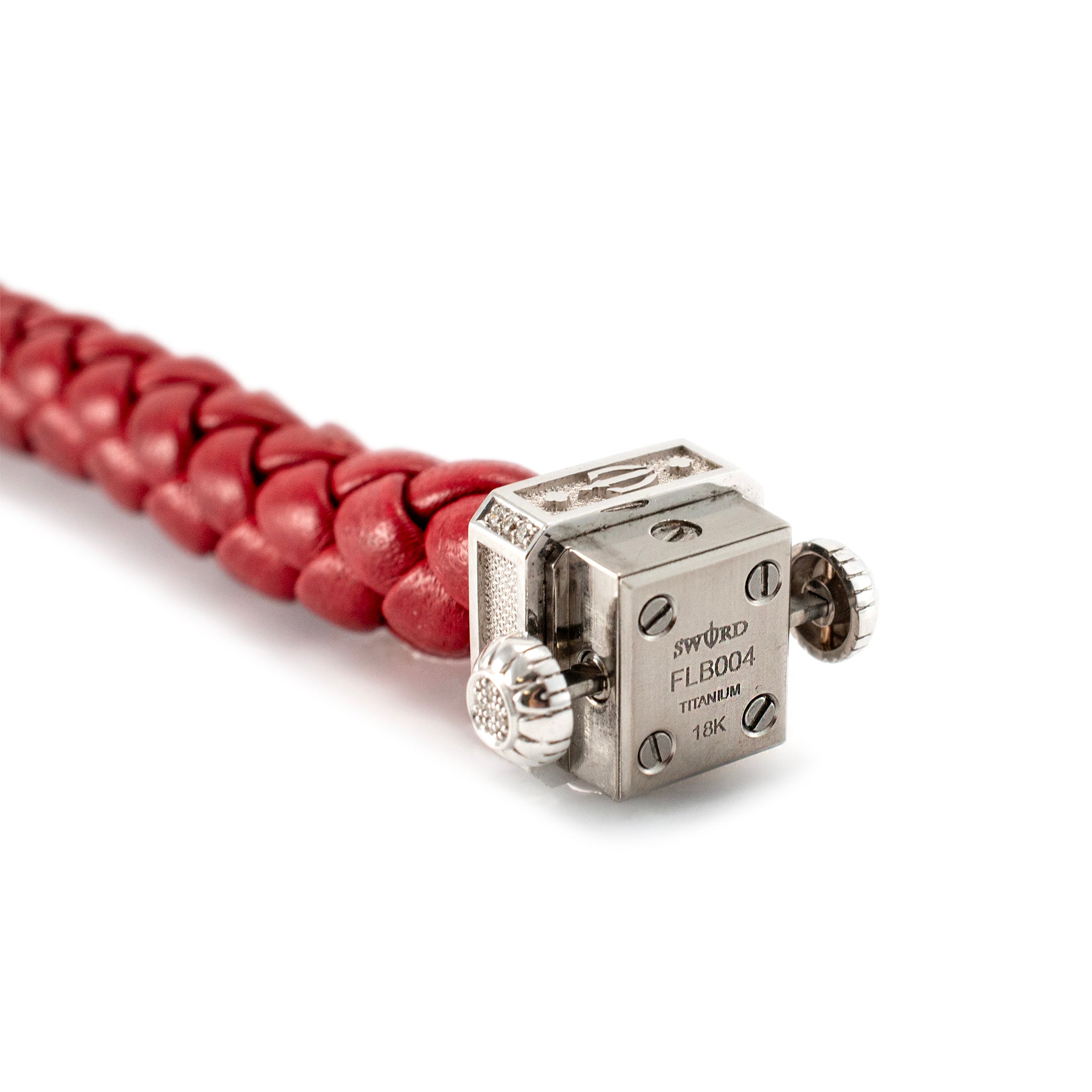 Sword Limited Red Fiat Lux 18K White Gold Titanium Eagle Diamond Bracelet