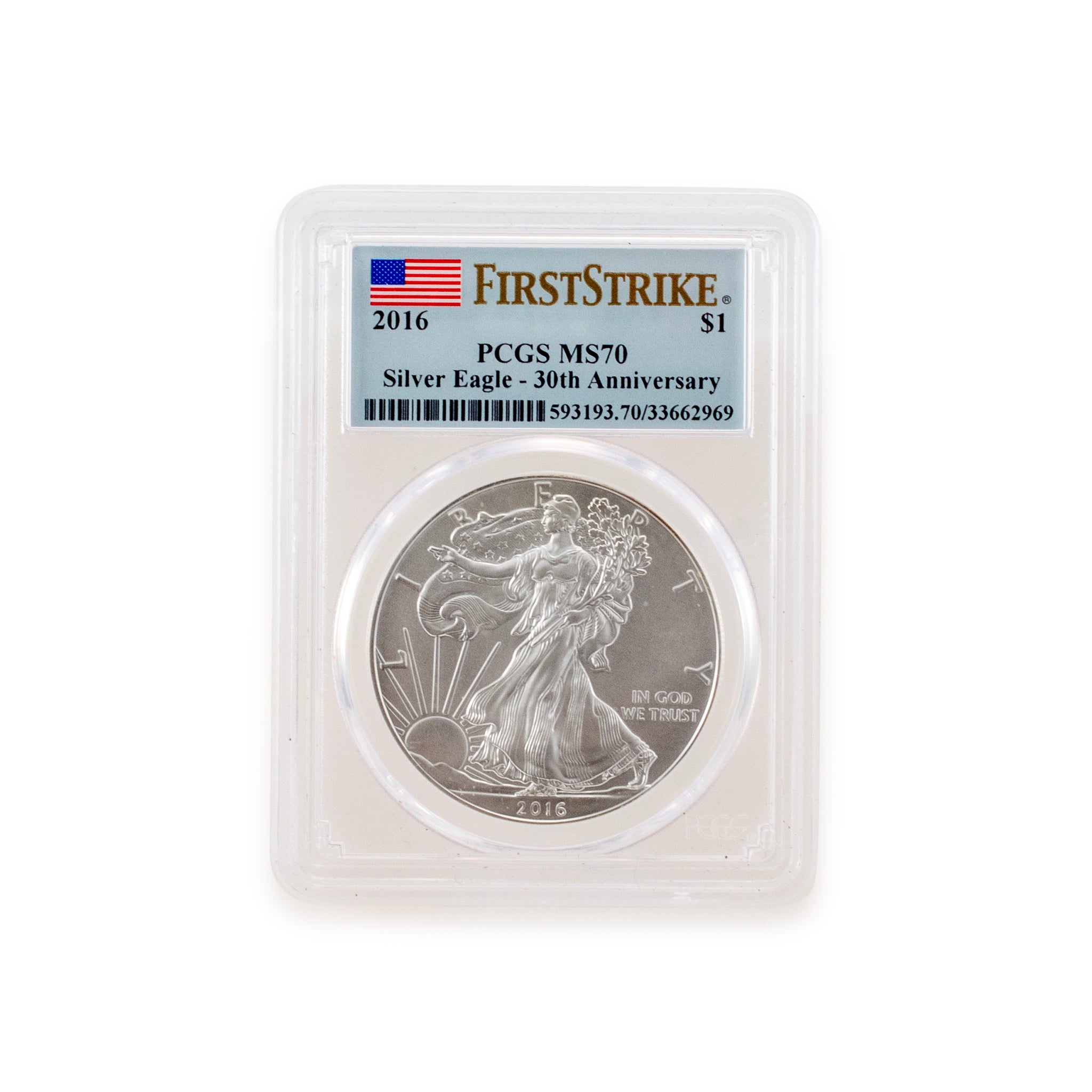 2016 1 Oz PCGS First Strike MS70 999 Fine Silver $1 American Eagle Liberty Coin