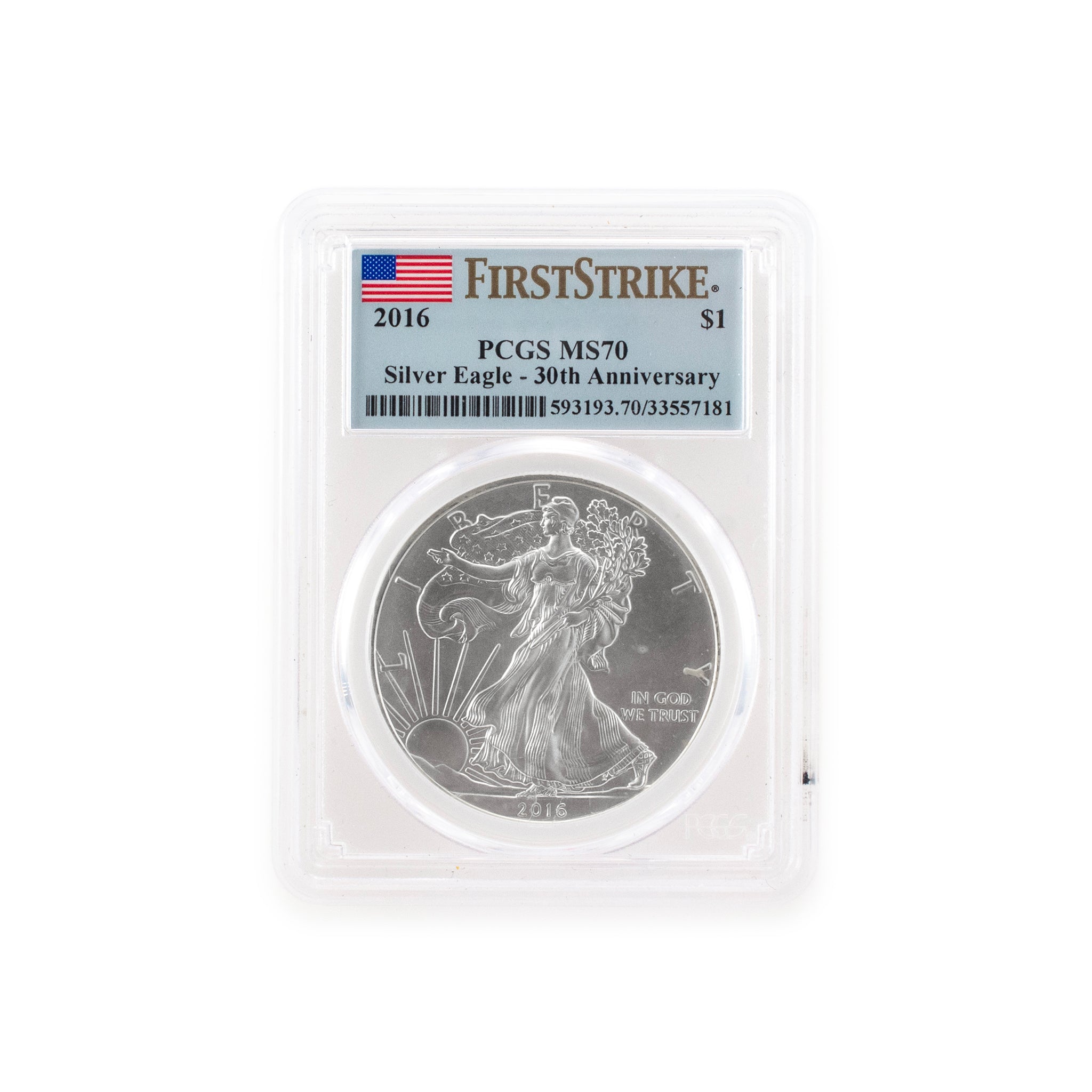 2016 1 Oz PCGS First Strike MS70 999 Fine Silver $1 American Eagle Liberty Coin
