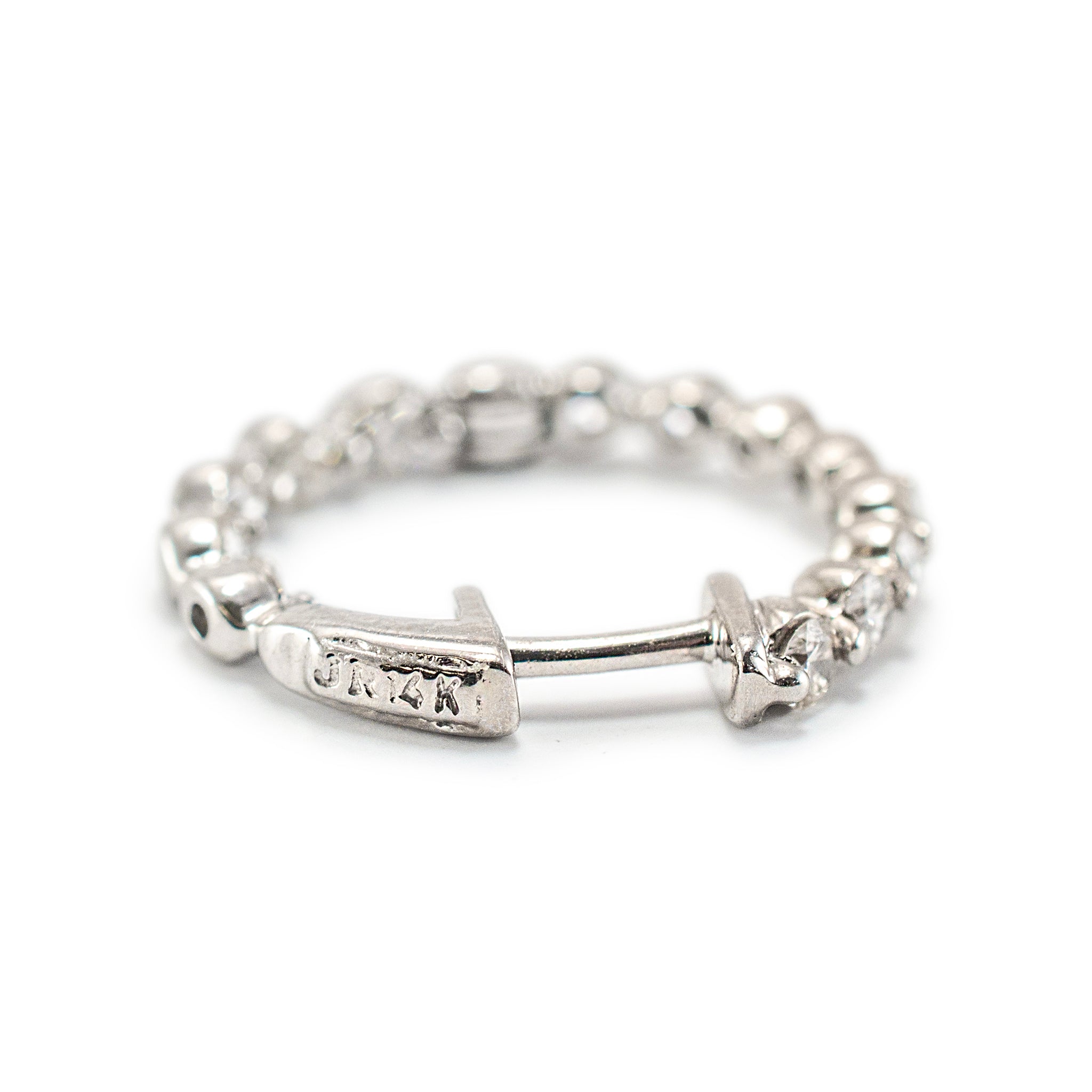 Ladies 14K White Gold Inside Out Diamond Hoop Earrings