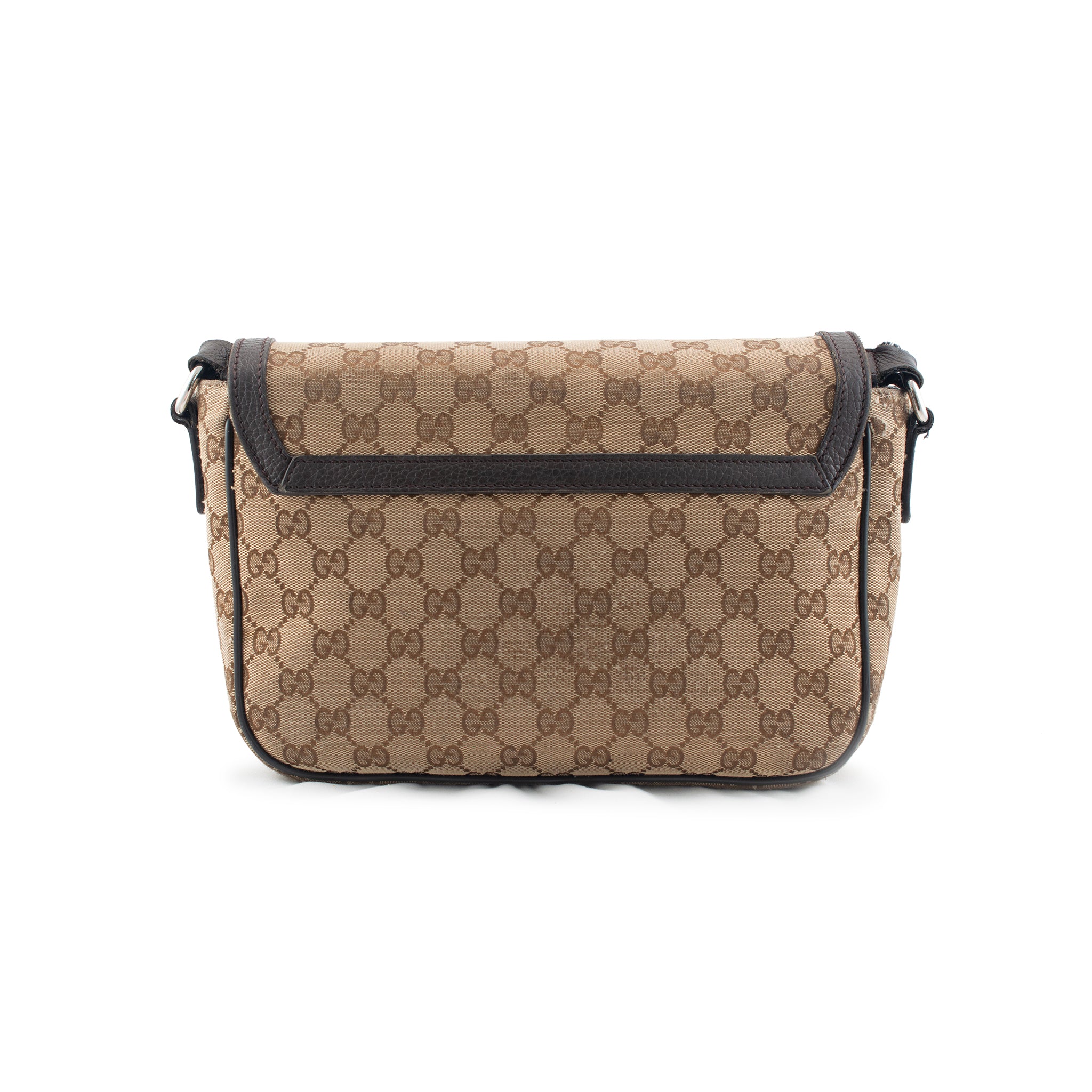 Gucci Monogram GG Canvas 807401990 Brown & Beige Flap Cross Body Messenger Bag