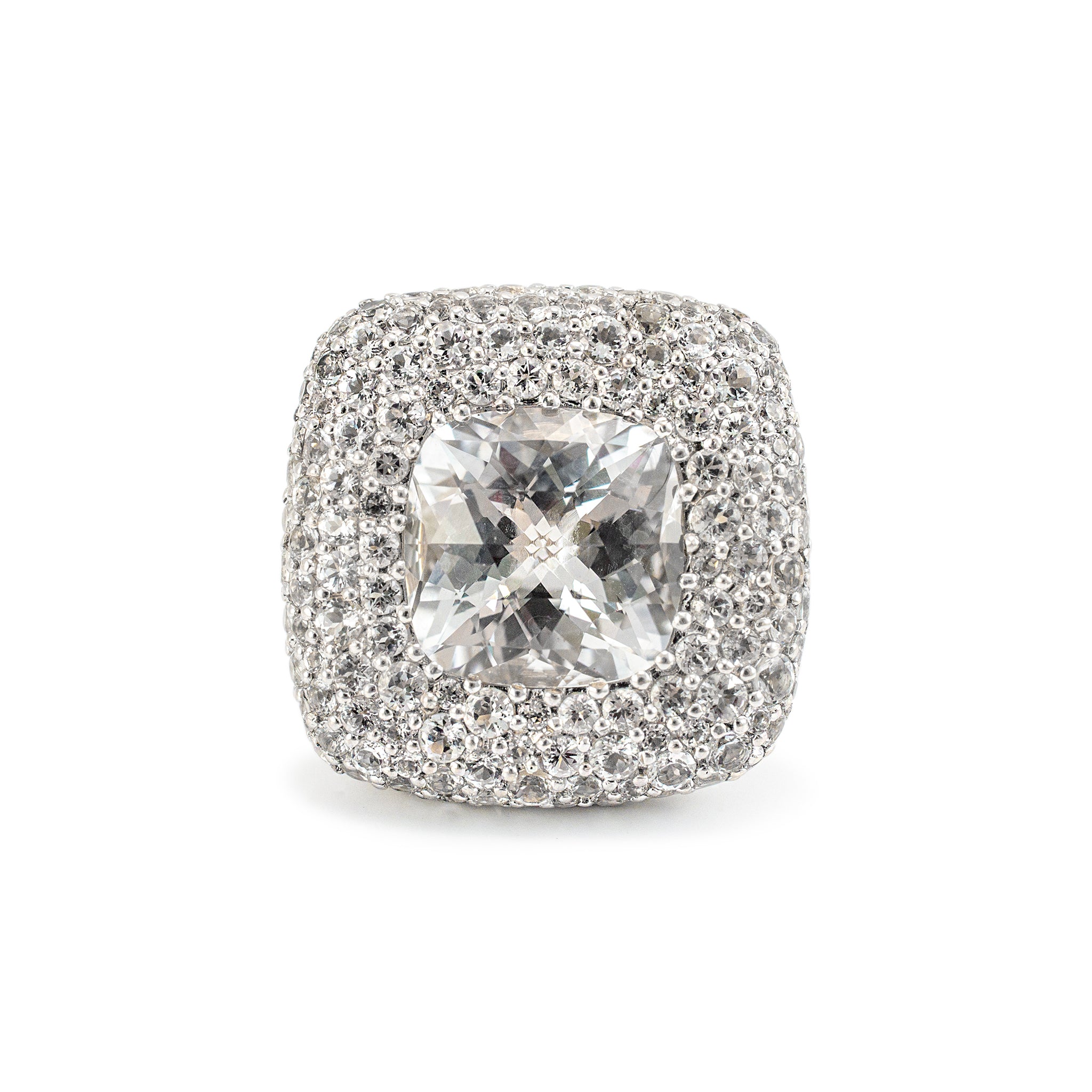 John Hardy Retired White Topaz Batu Klasik Cocktail Ring