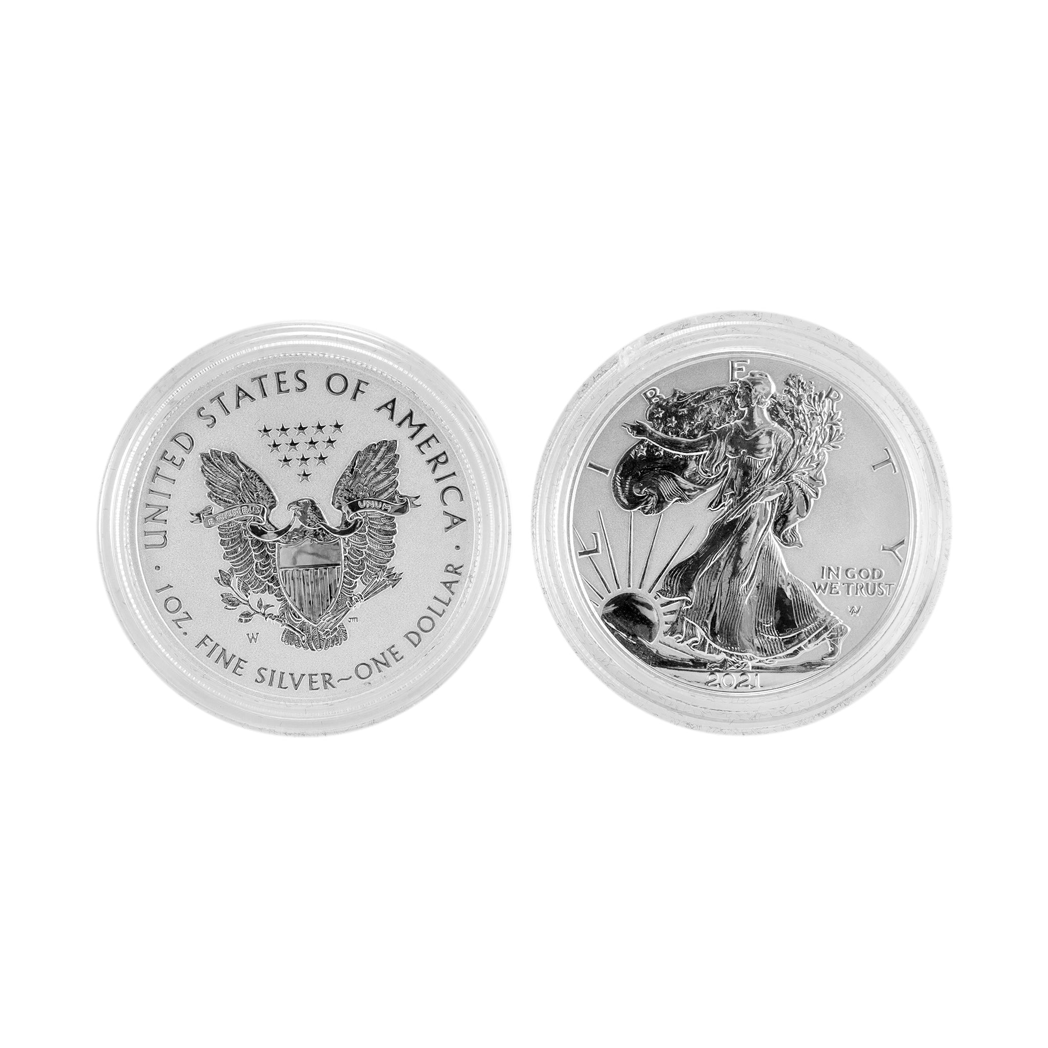 2021 Reverse Proof 1OZ .999 Fine Silver $1 American Eagle Two Coin Set