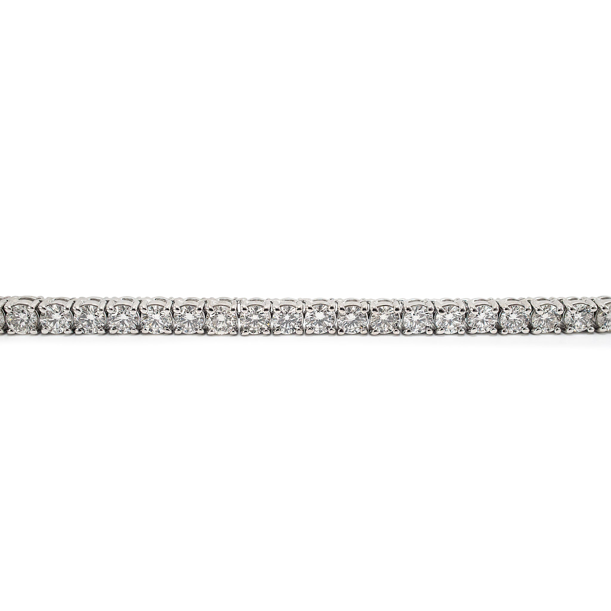 14K White Gold 4-Prong 20.18ct. Lab Grown Diamond Tennis Chain Necklace