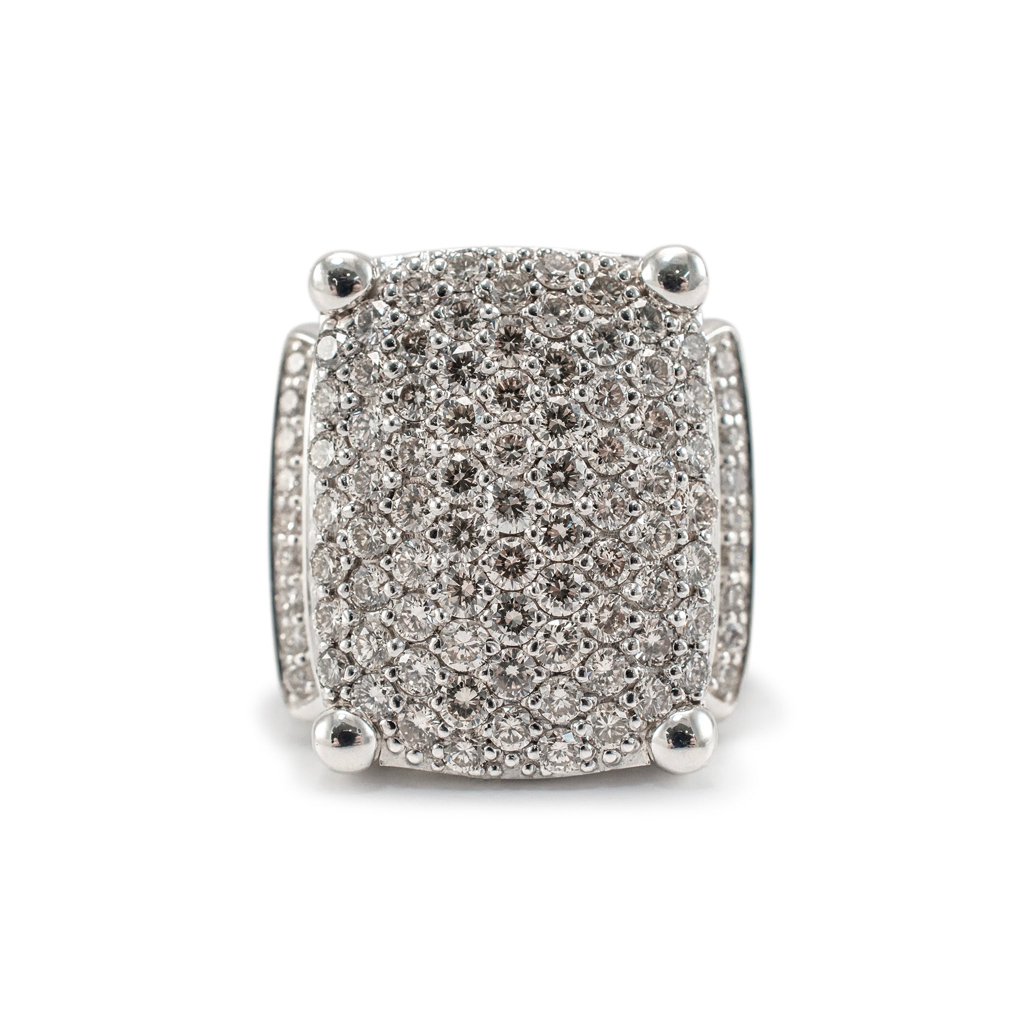 David Yurman 925 Sterling Silver Wheaton Diamond Cocktail Ring