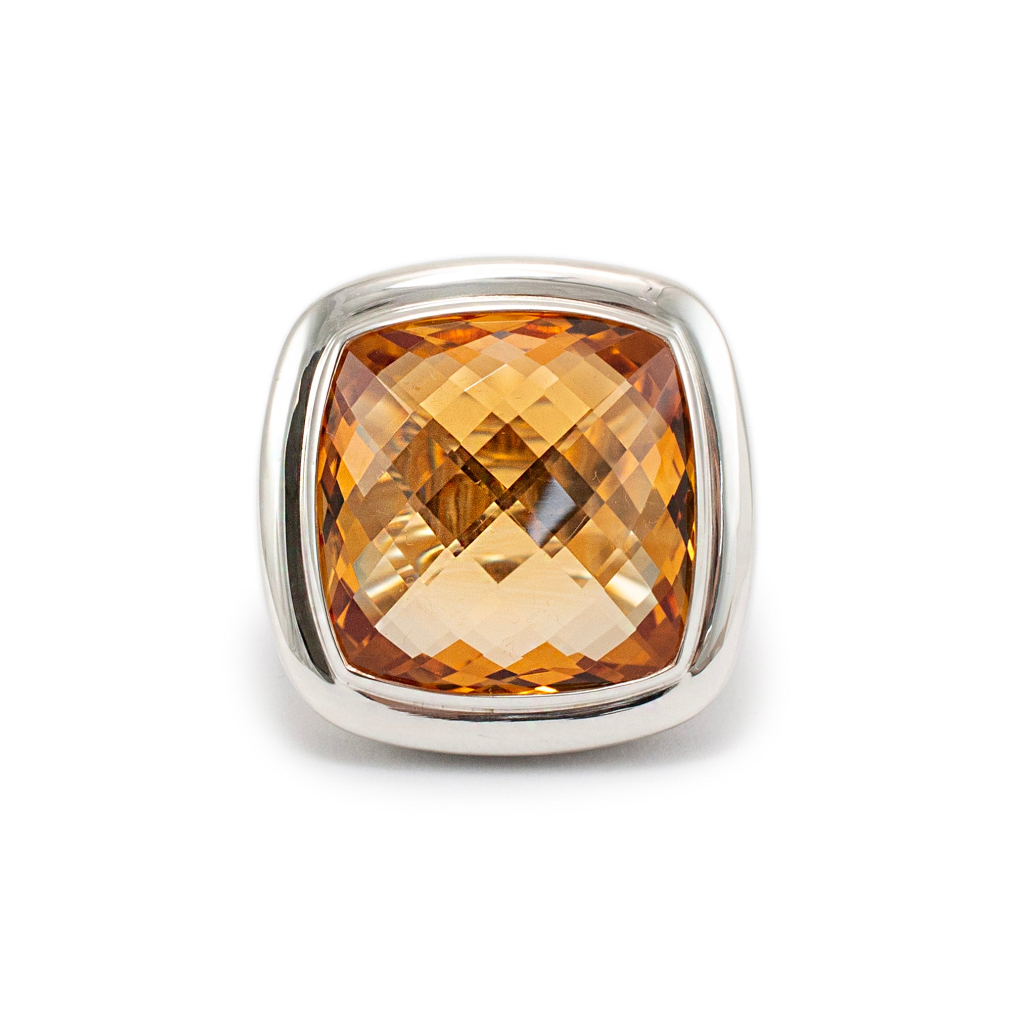 David Yurman 925 Sterling Silver Citrine Albion Cocktail Ring